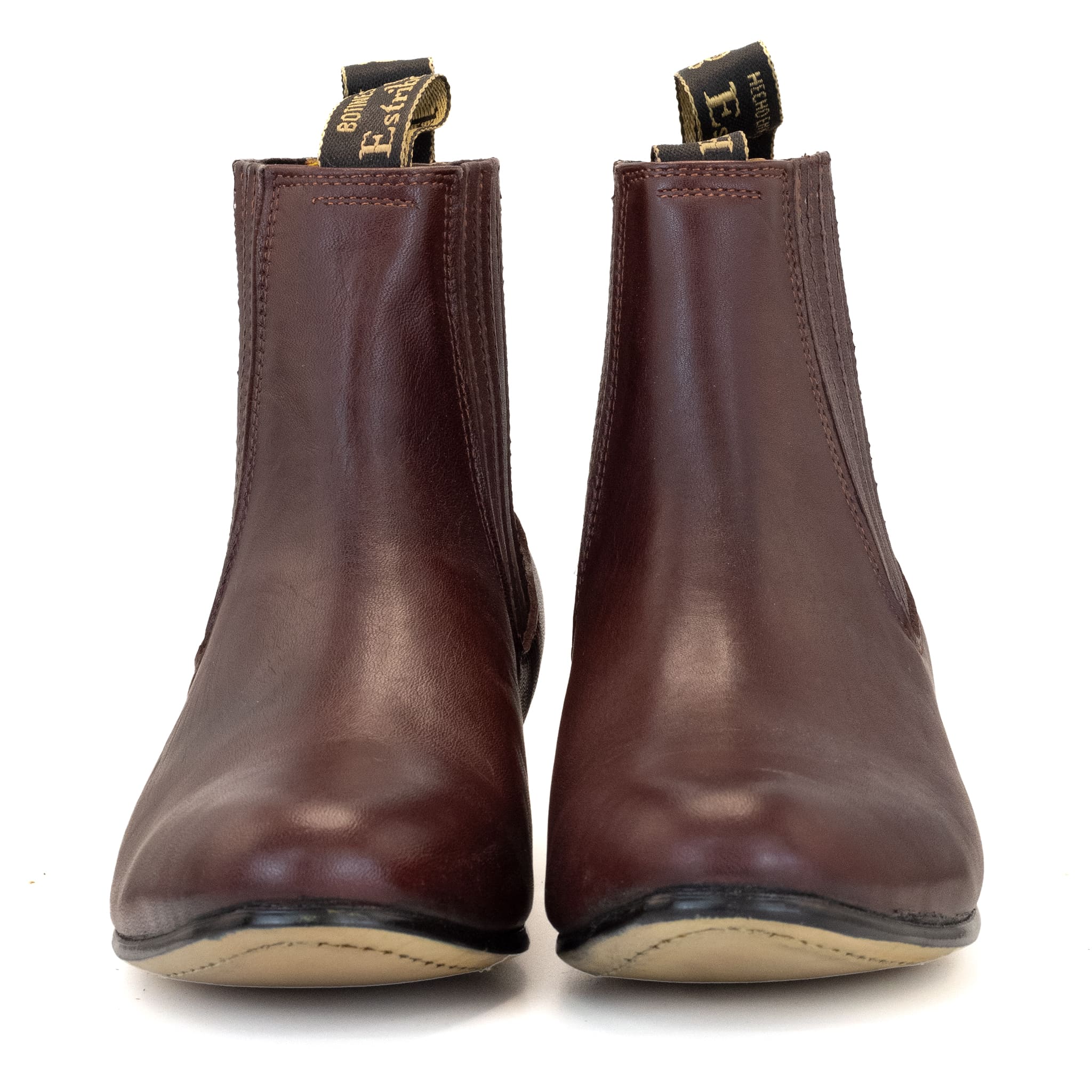 001 BOTIN ESTRIBO CHARRO SUELA DE CUERO VINO