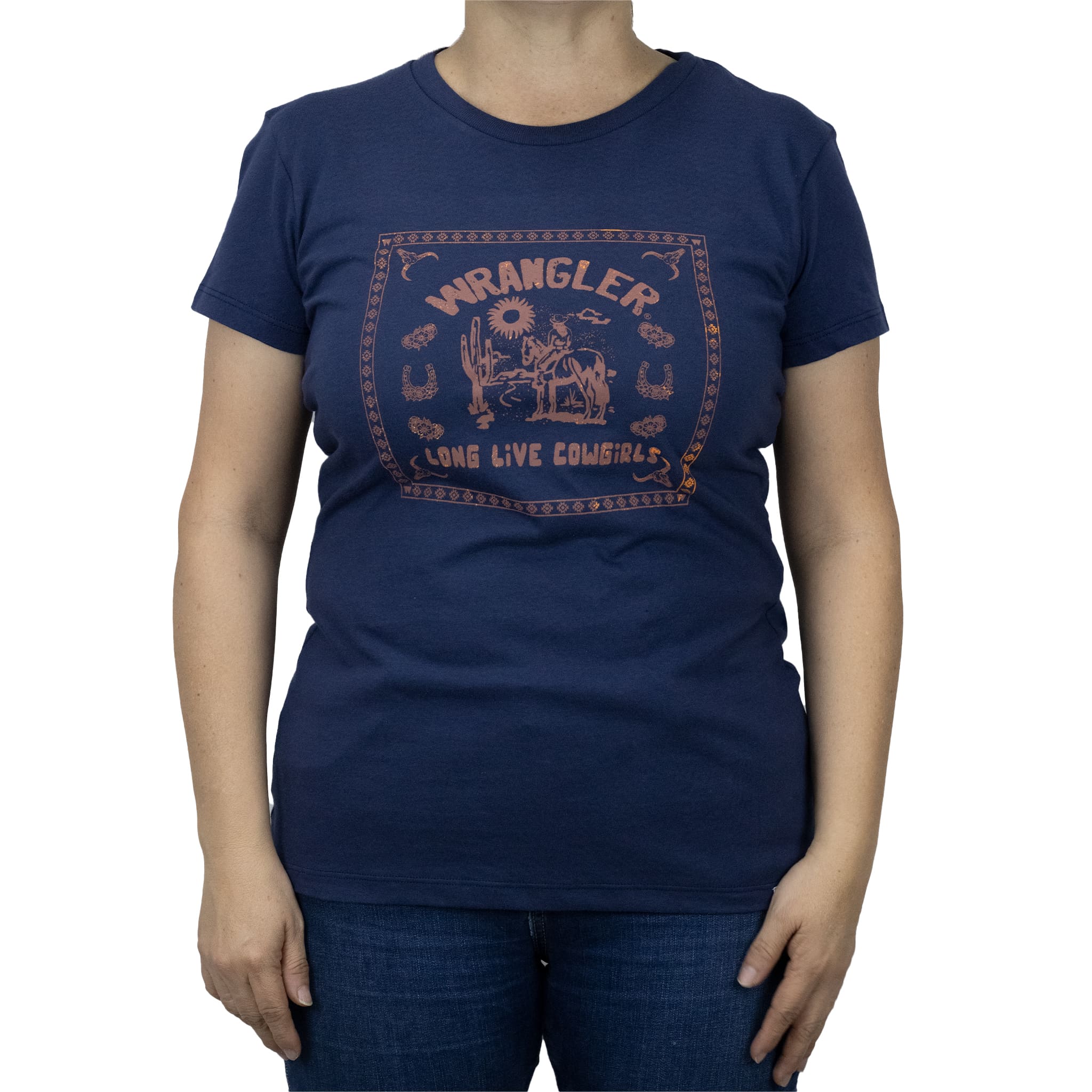 PLAYERA WRANGLER ESTAMPADO RODEO AZUL MARINO
