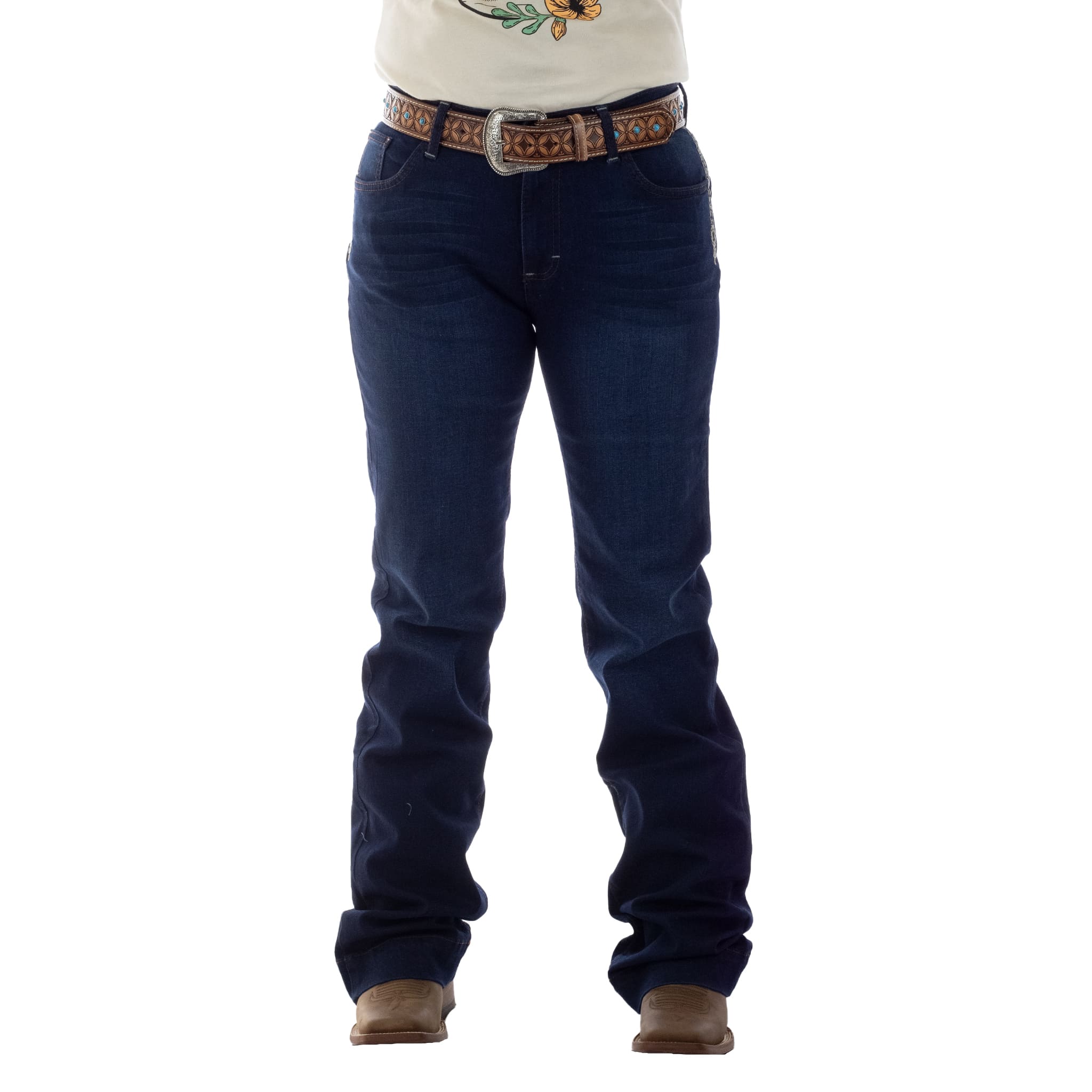 PANTALON WRANGLER DAMA CINTURA ALTA AZUL