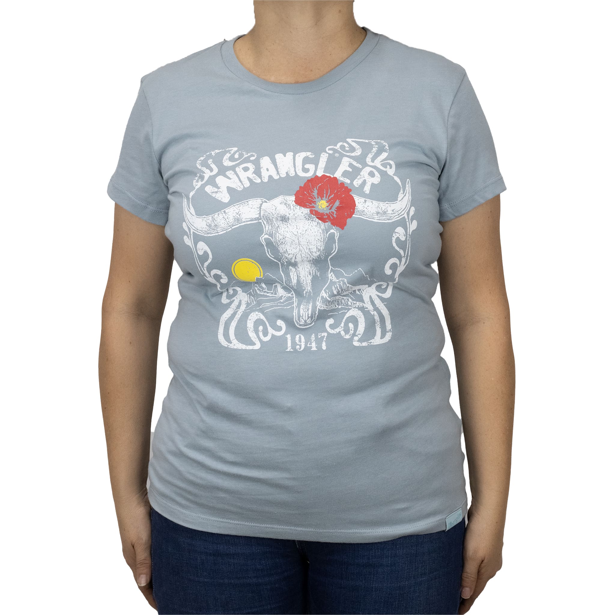 PLAYERA WRANGLER ESTAMPADO RODEO AZUL CLARO
