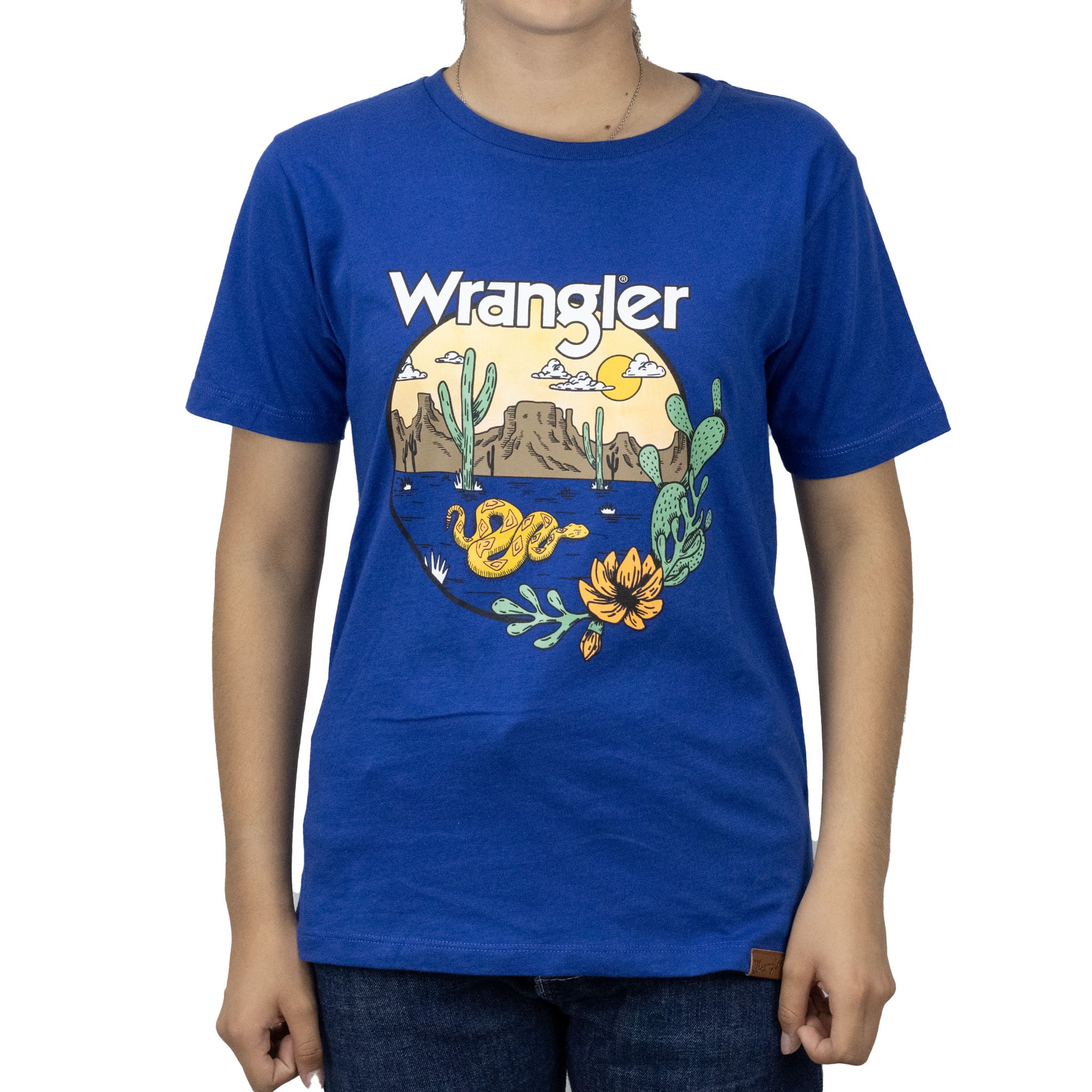 PLAYERA WRANGLER ESTAMPADO RODEO AZUL REY