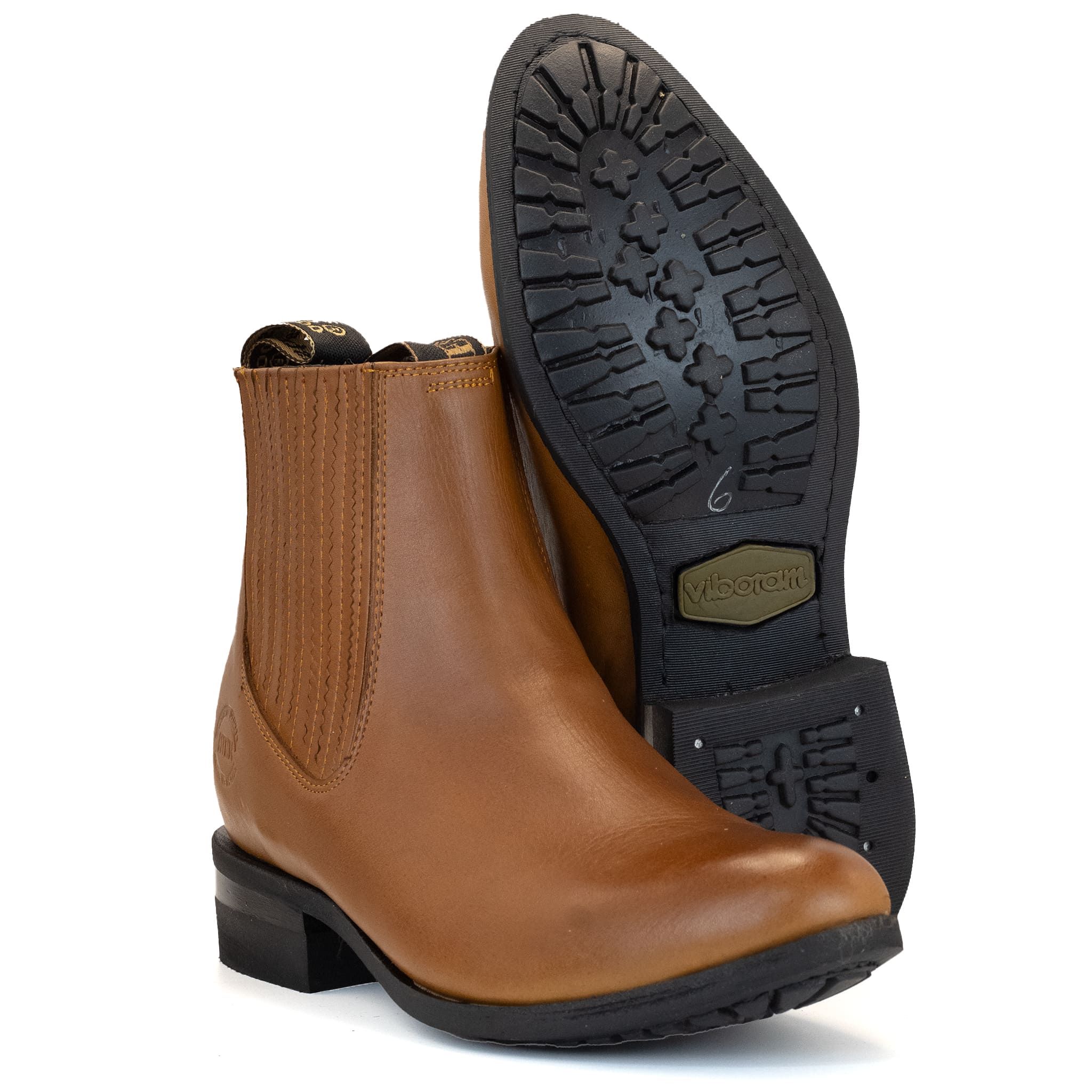 BOTIN ESTRIBO CHARRO SUELA DE HULE MIEL