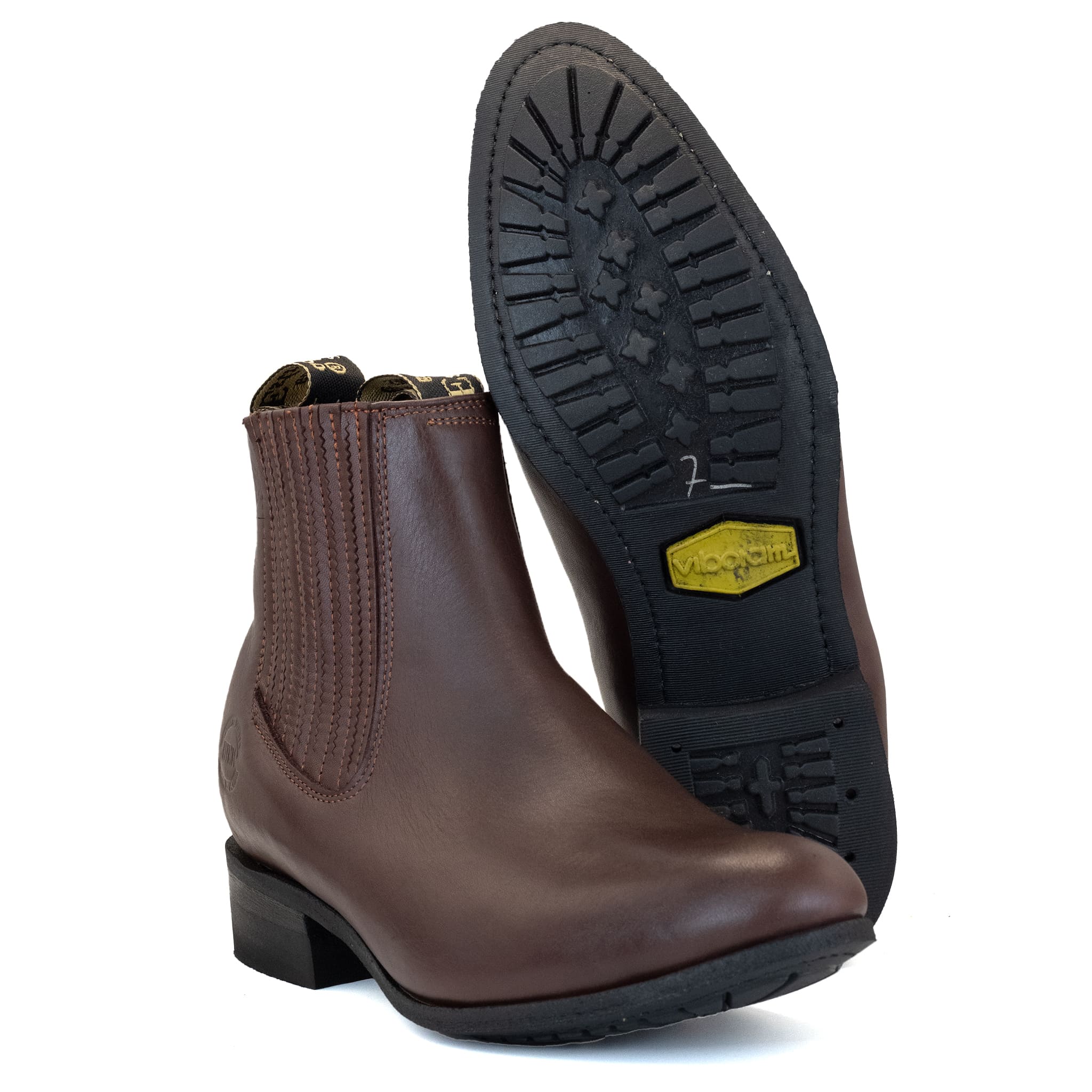 BOTIN ESTRIBO CHARRO SUELA DE HULE VINO