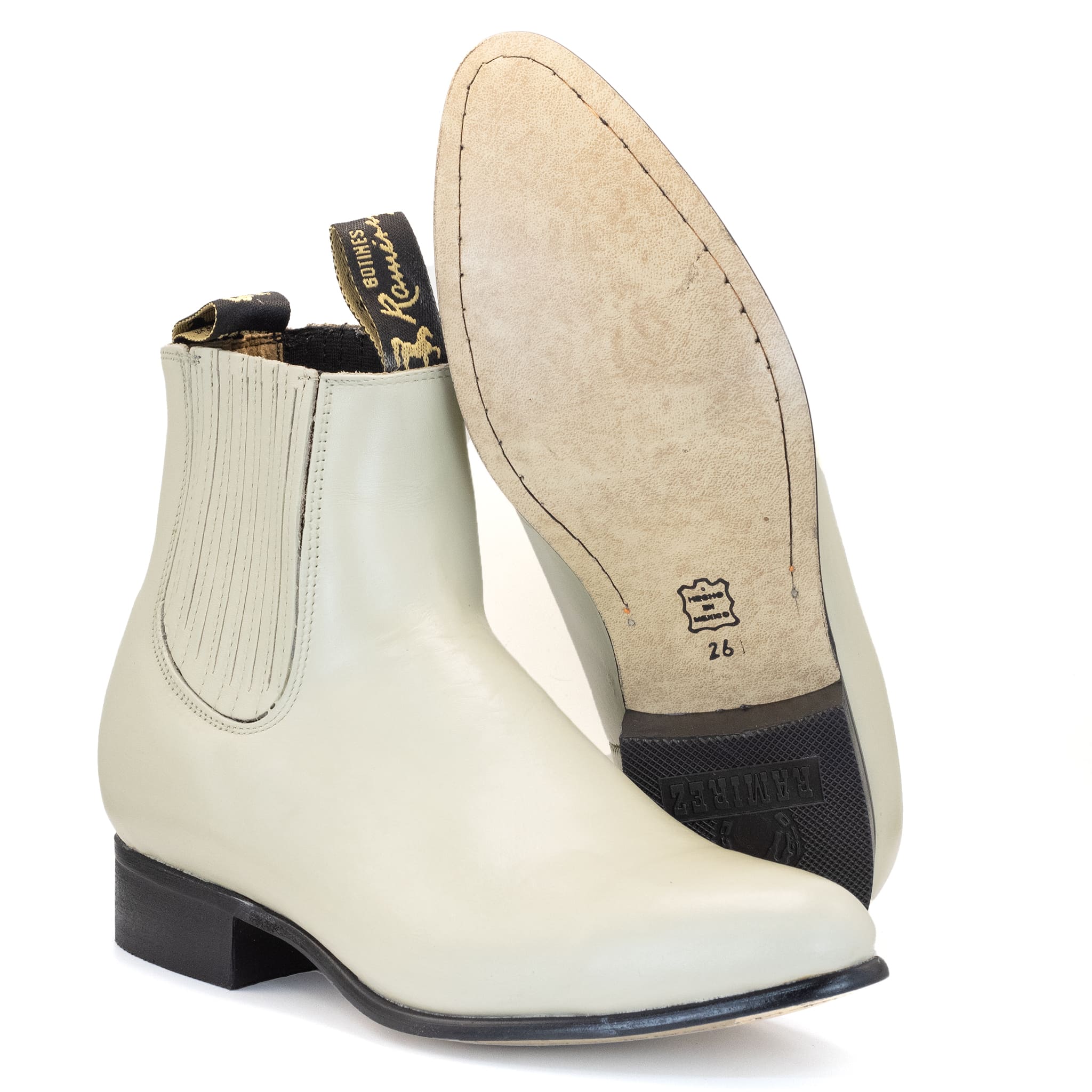BOTIN RAMÍREZ CHARRO DE PIEL CON SUELA DE NEOLITE HUESO