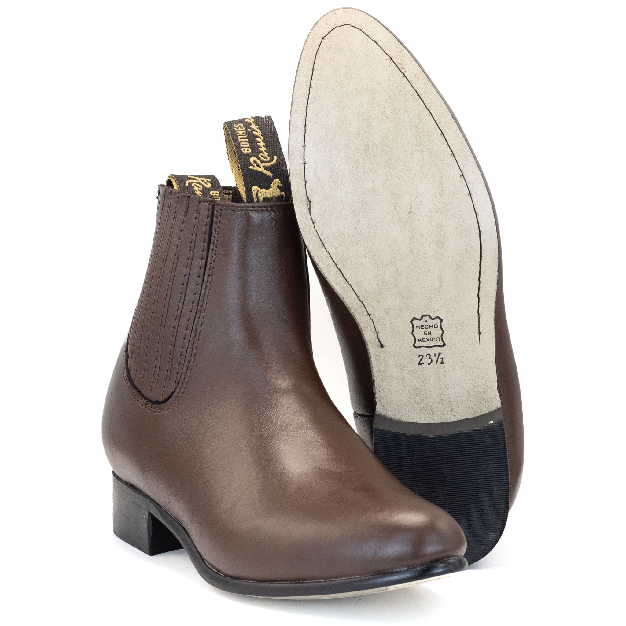 BOTIN RAMÍREZ CHARRO DE PIEL CON SUELA DE NEOLITE CAFE