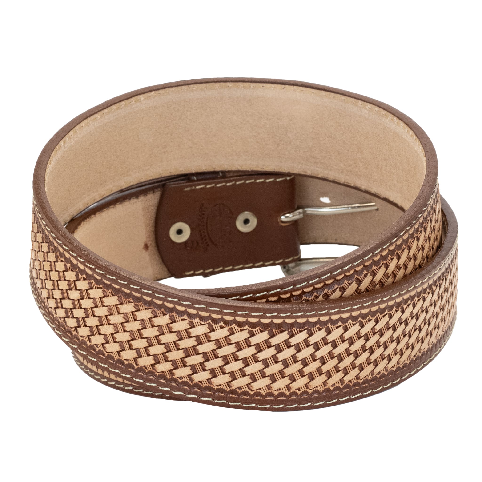 CINTO VAQUERO GRABADO PETATILLO NATURAL