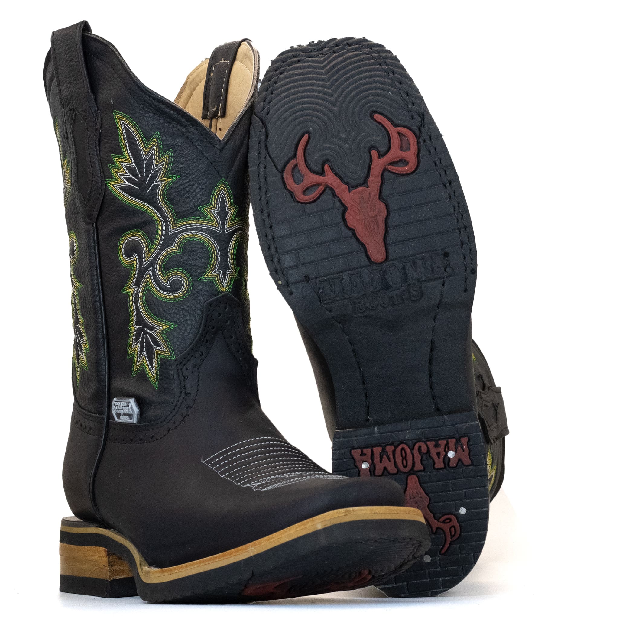 BOTA MAJOMA VAQUERA HORMA CUADRADA NEGRA