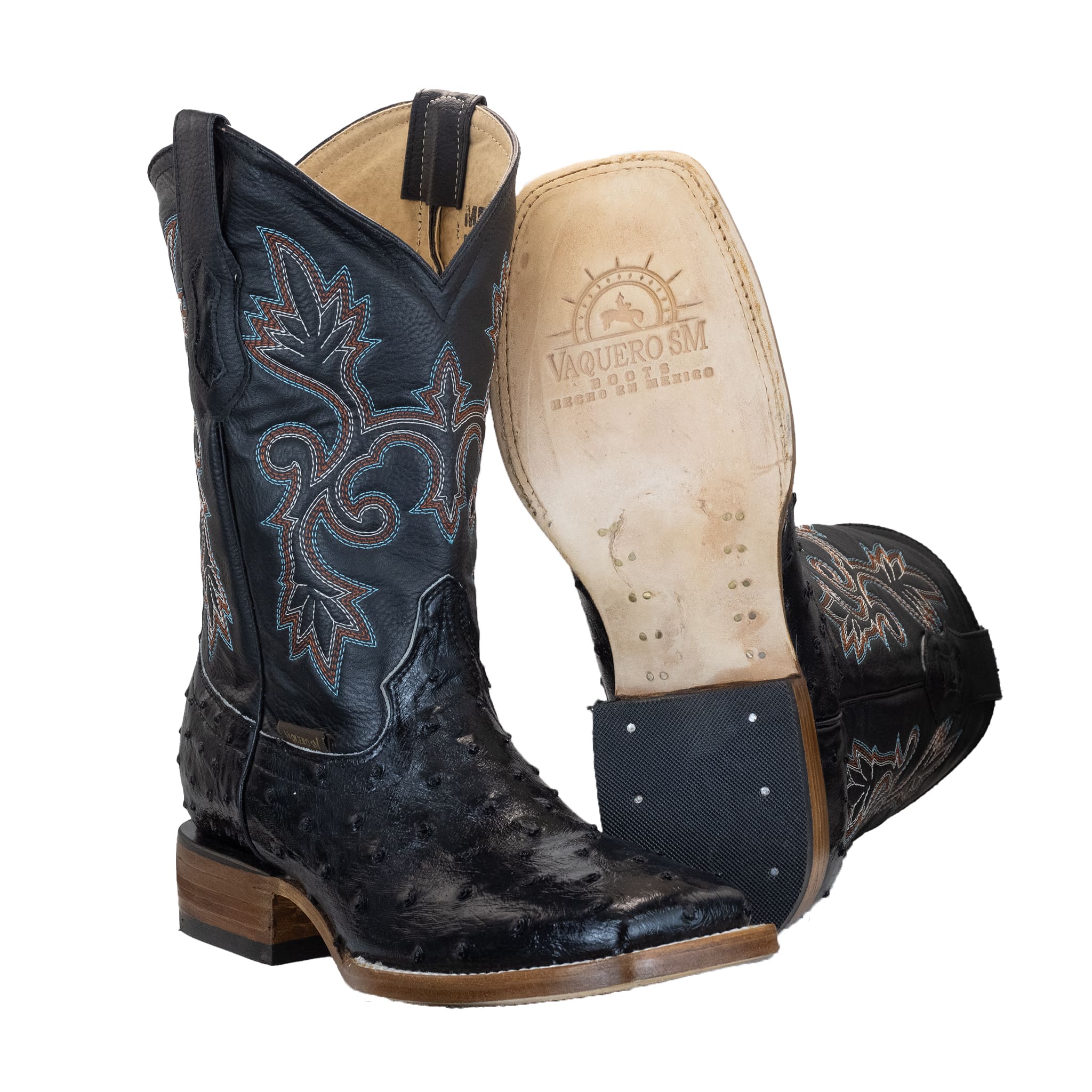 BOTA VAQUERO SM HORMA RODEO IMIT. AVESTRUZ NEGRO