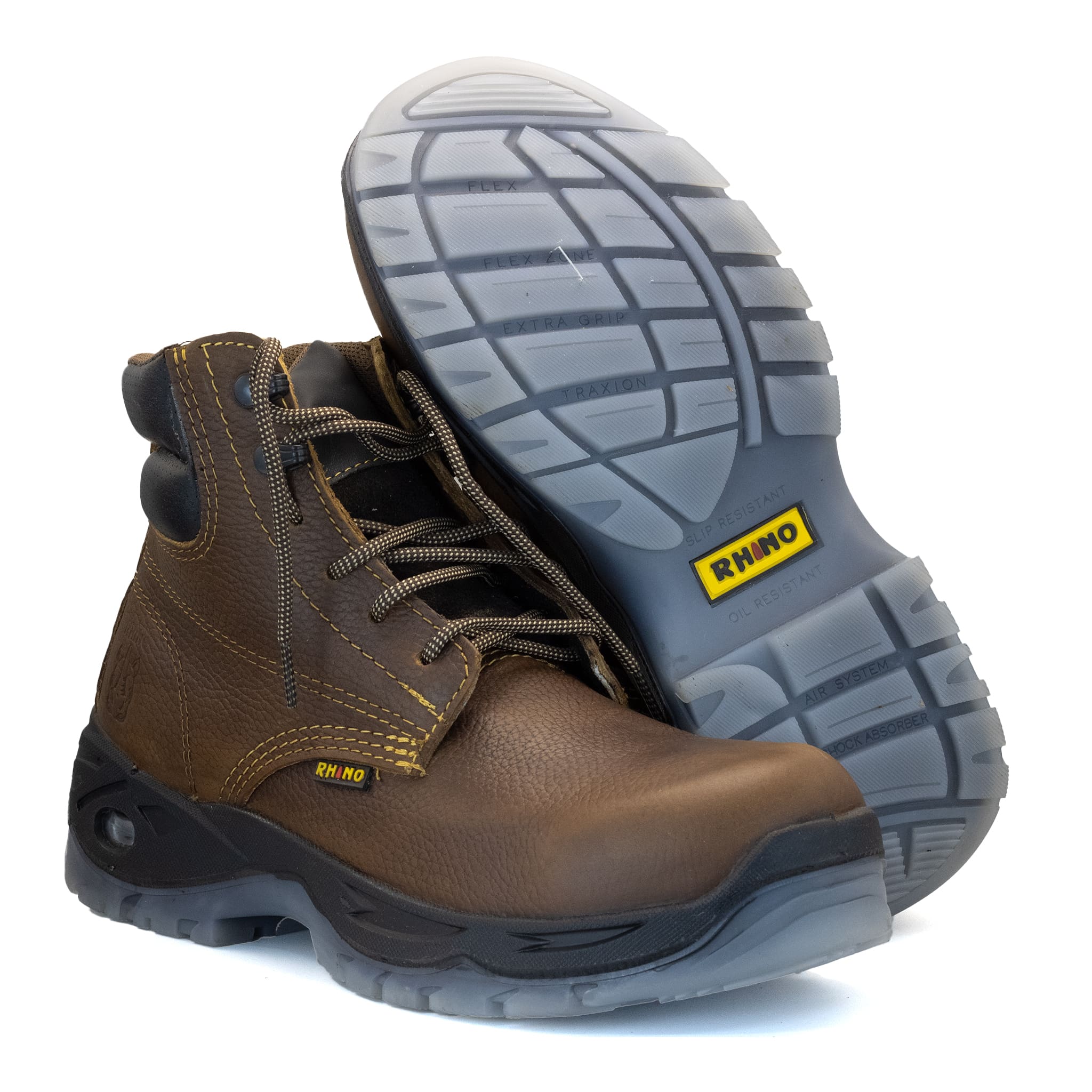 BOTA RHINO DE TRABAJO CON CASCO CAFE