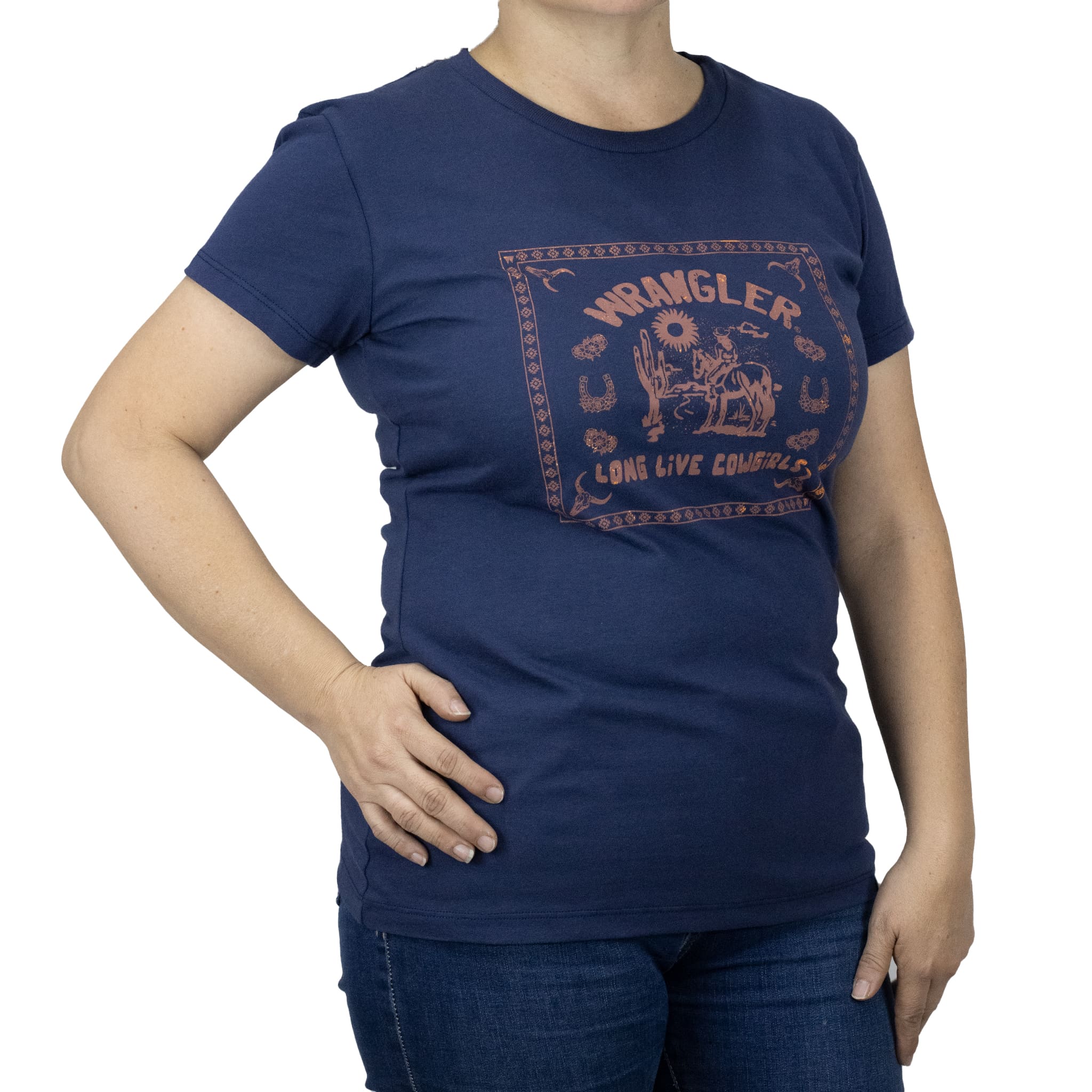 PLAYERA WRANGLER ESTAMPADO RODEO AZUL MARINO