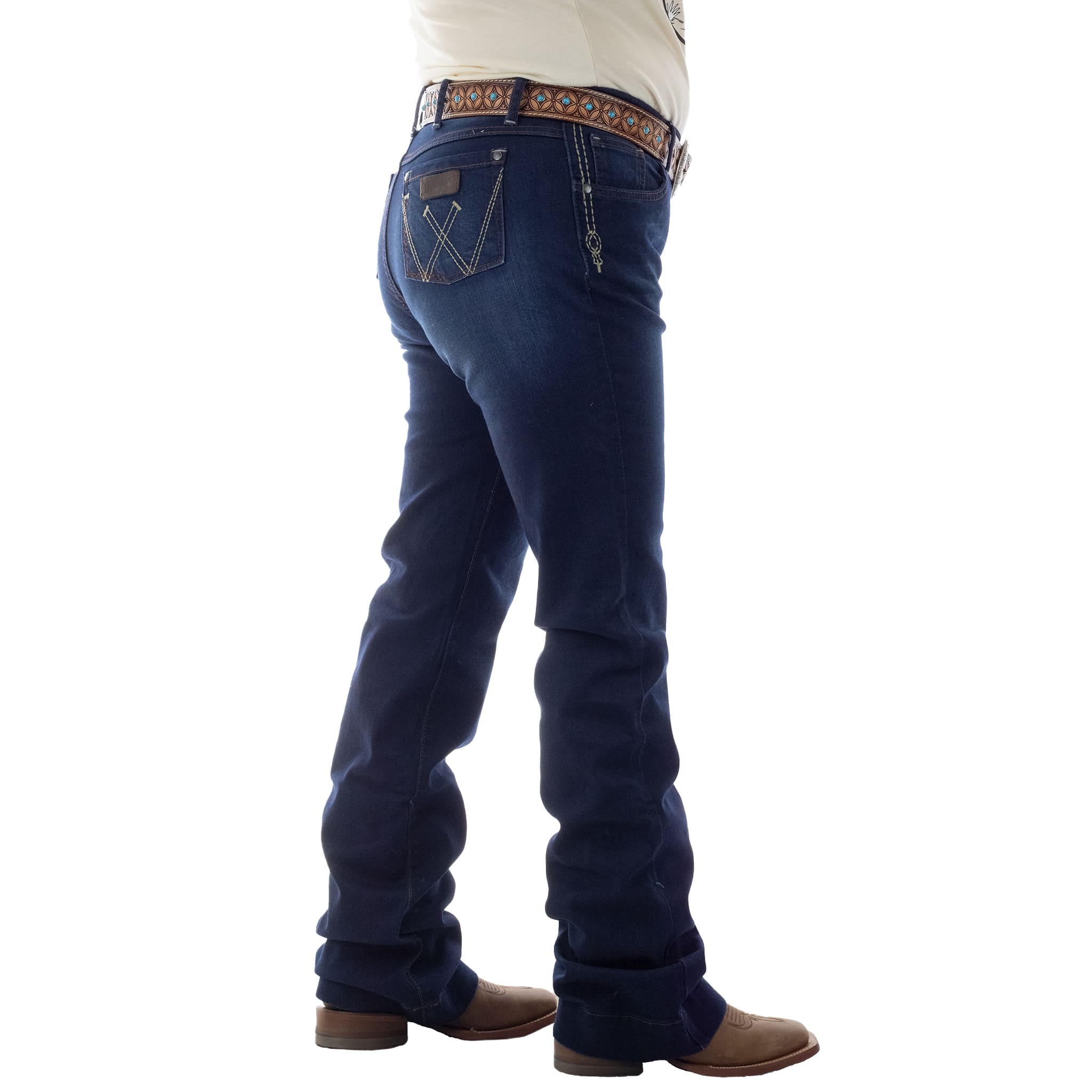 PANTALON WRANGLER DAMA CINTURA ALTA AZUL