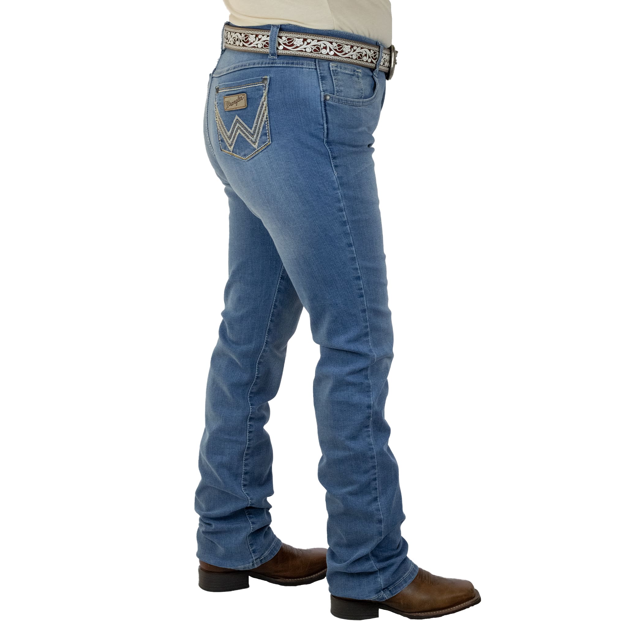002 (62) PANTALON WRANGLER DAMA CINTURA ALTA AZUL CLARO