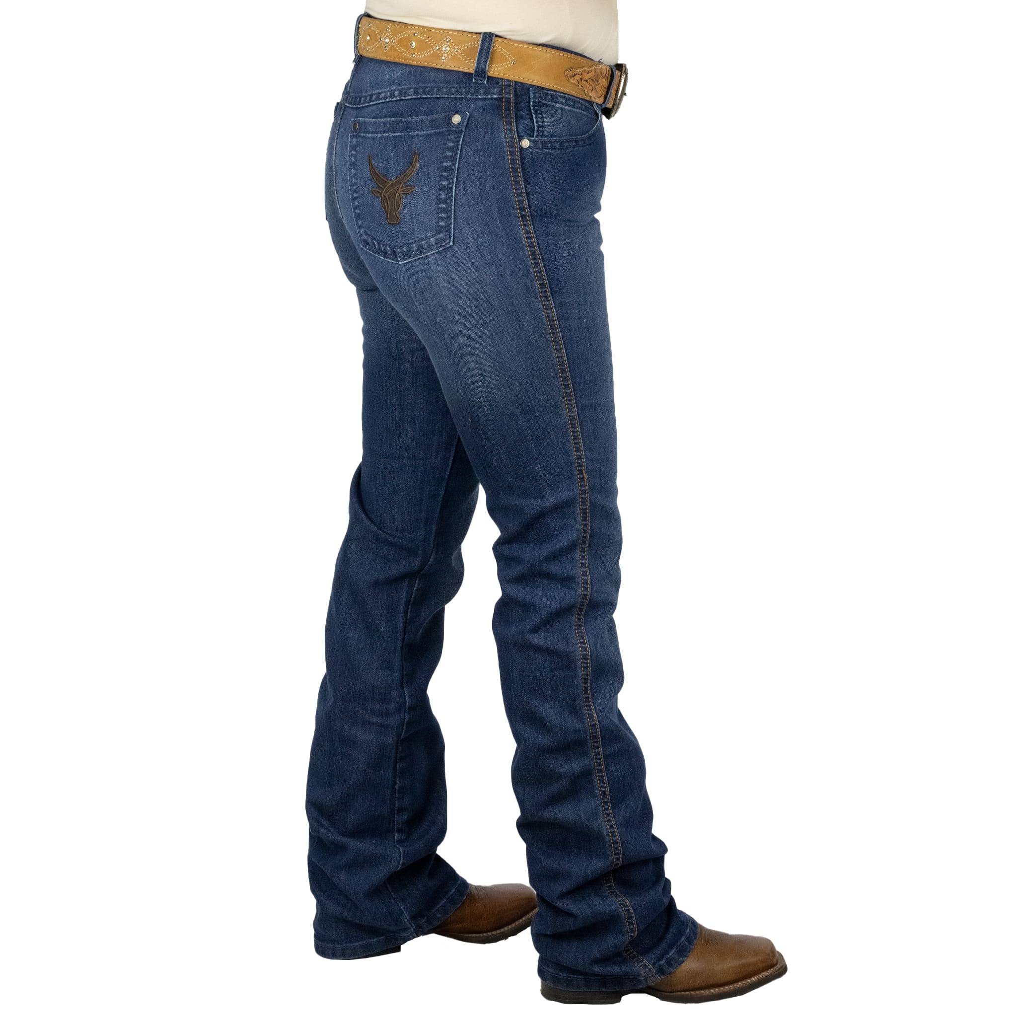 002 (73) PANTALON WRANGLER DAMA CINTURA ALTA AZUL CLARO