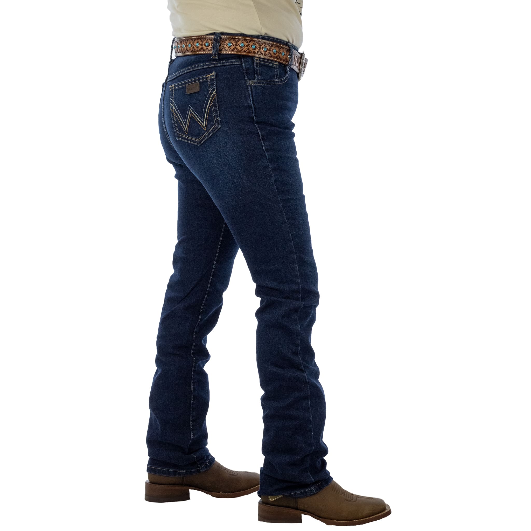002 (82) PANTALON WRANGLER DAMA CINTURA ALTA AZUL