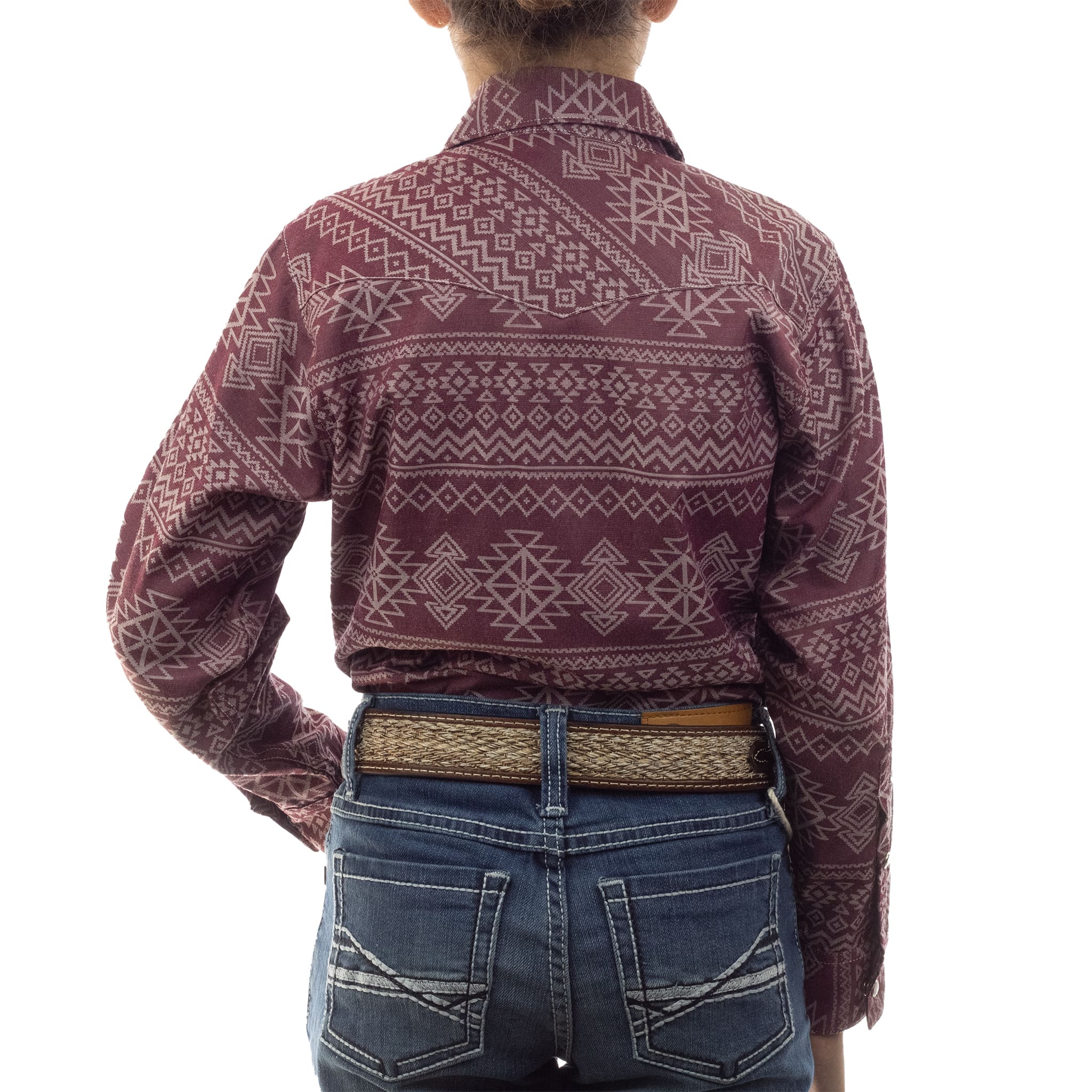 003 CAMISA VAQUERA NIÑO WRANGLER SLIM FIT MANGA LARGA ROJO