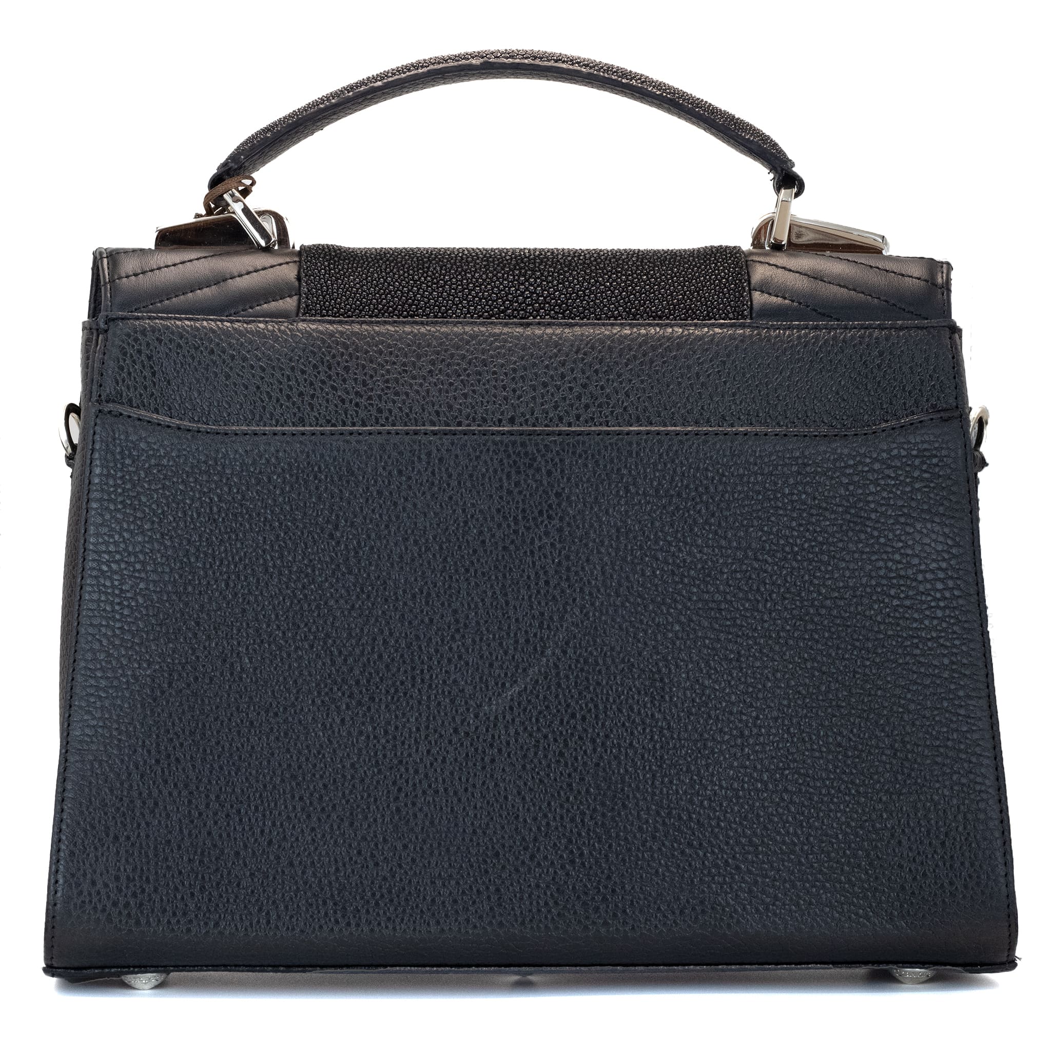 BOLSA EN PIEL GENUINA DE MANTARRAYA NEGRA