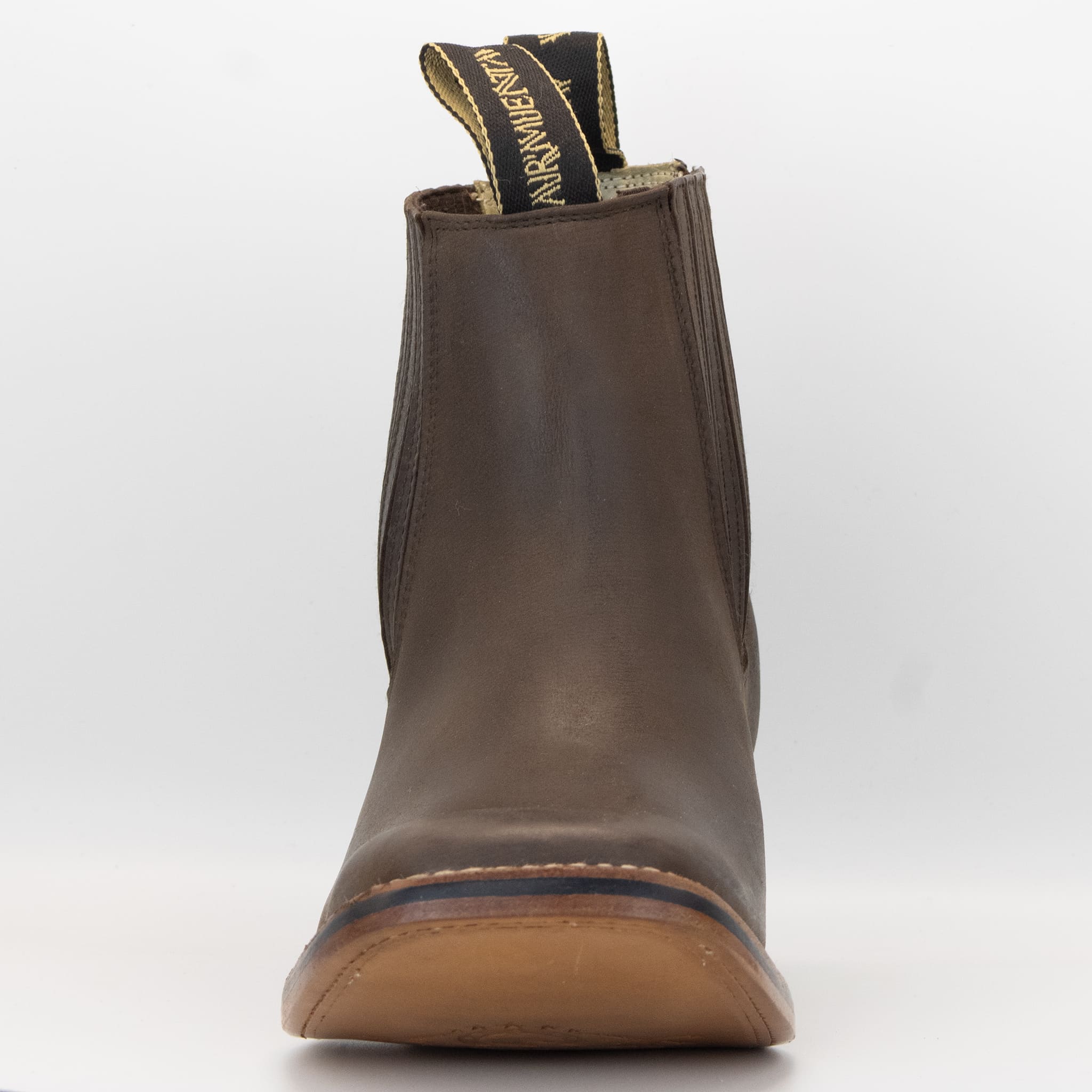 003 BOTIN ARMENTA CUADRADO CON SUELA DE CUERO CRAZY CAFE