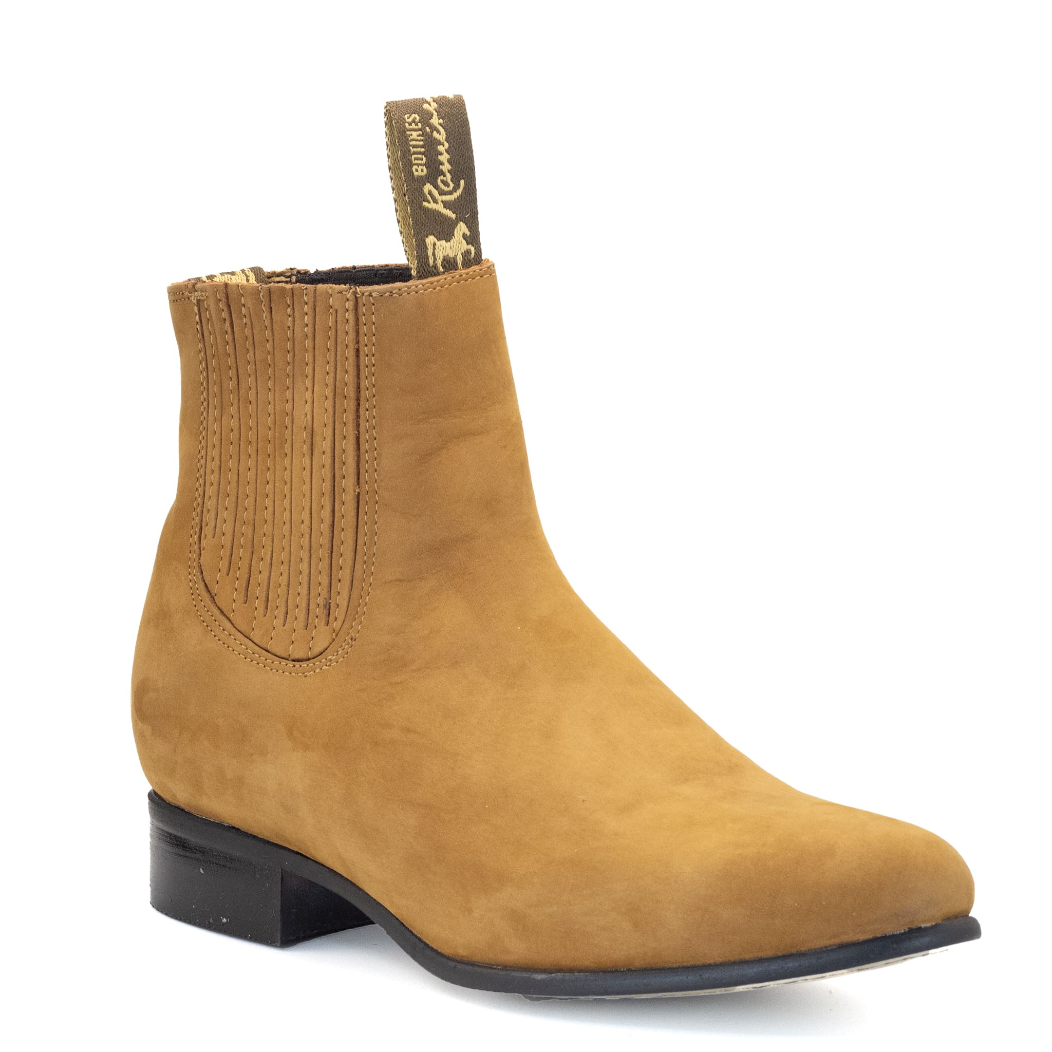BOTIN RAMÍREZ CHARRO DE GAMUZA CON SUELA DE NEOLITE PAJA