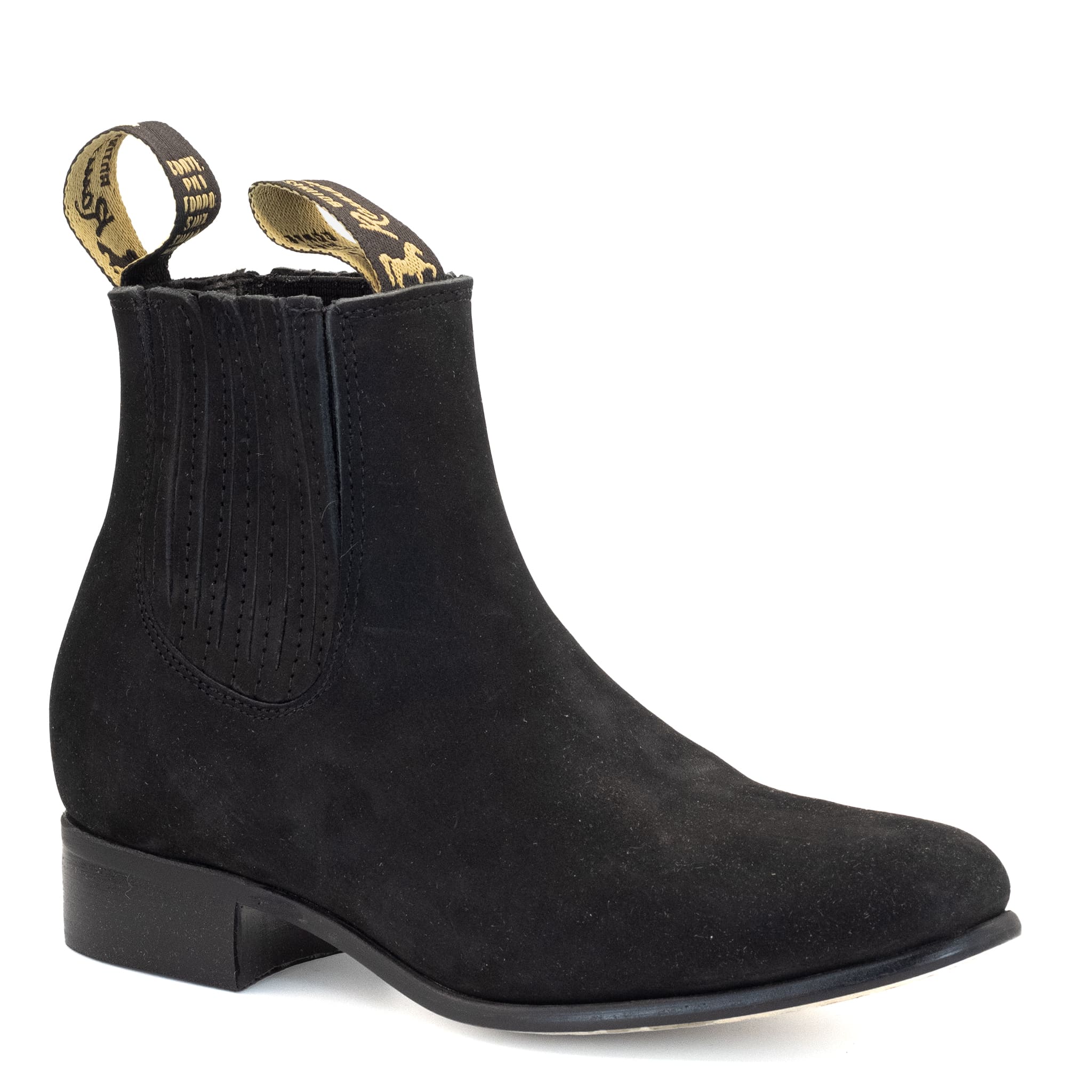 BOTIN RAMÍREZ CHARRO DE GAMUZA CON SUELA DE NEOLITE NEGRO