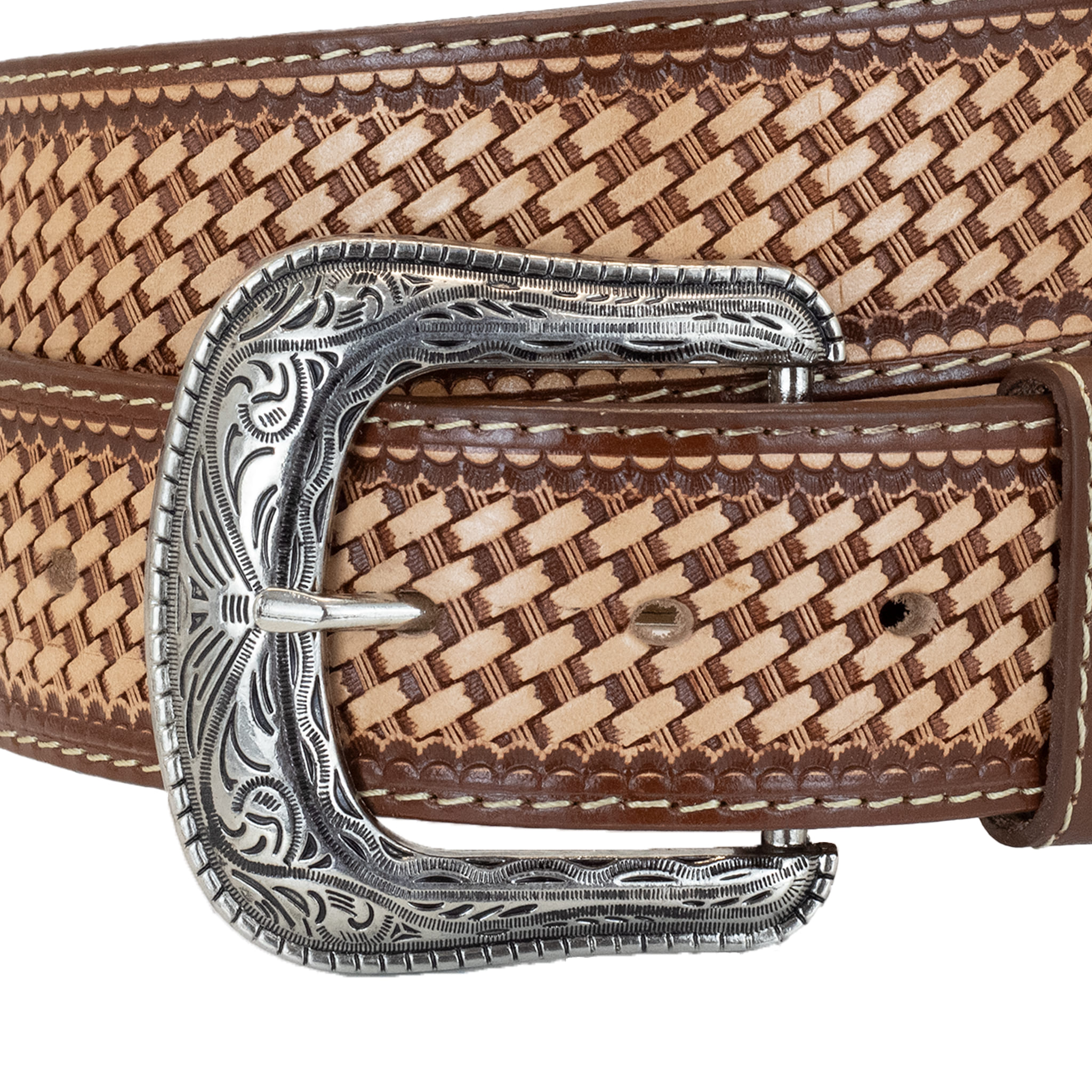 CINTO VAQUERO GRABADO PETATILLO NATURAL