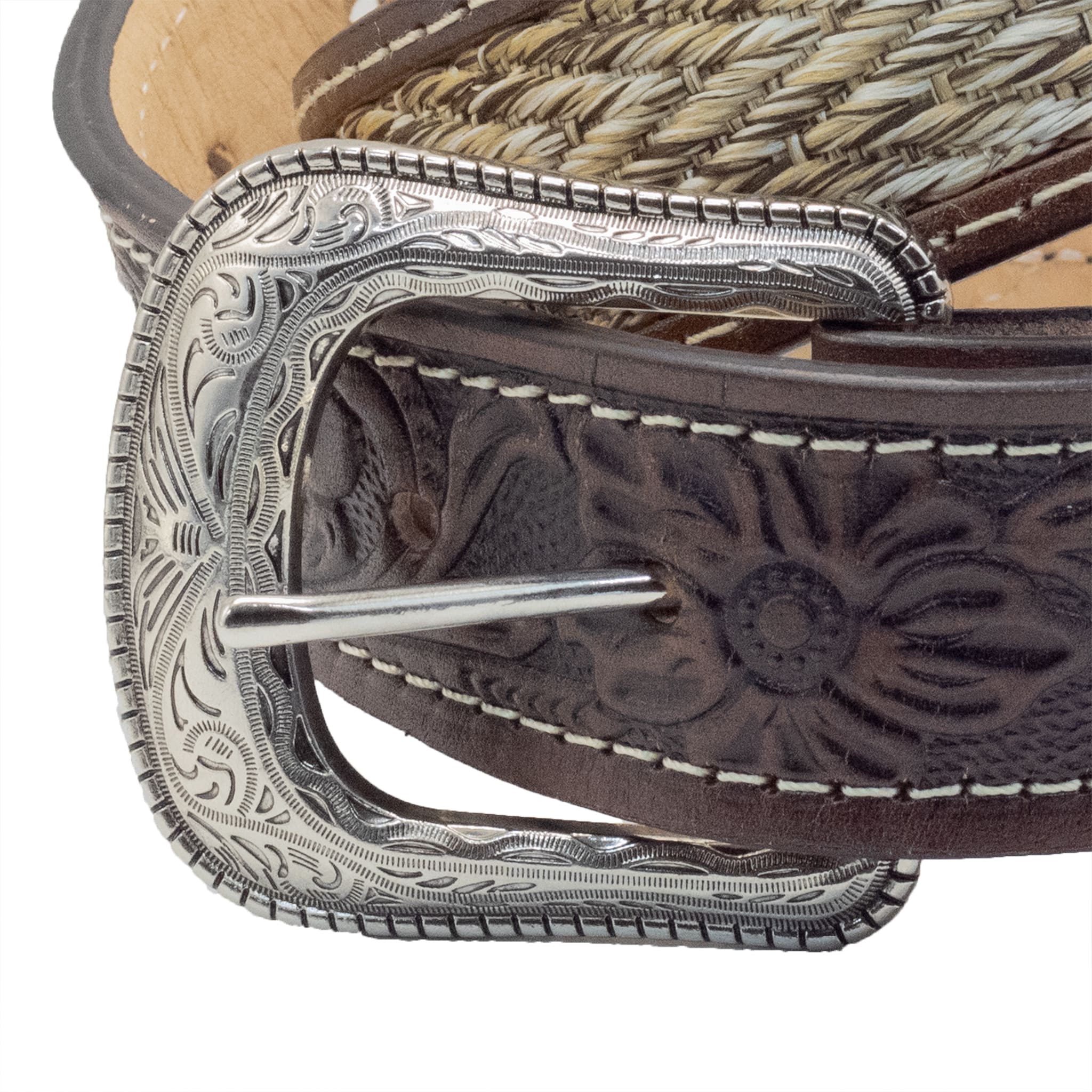 CINTO VAQUERO DE PIEL CON CHAPETA CAFE