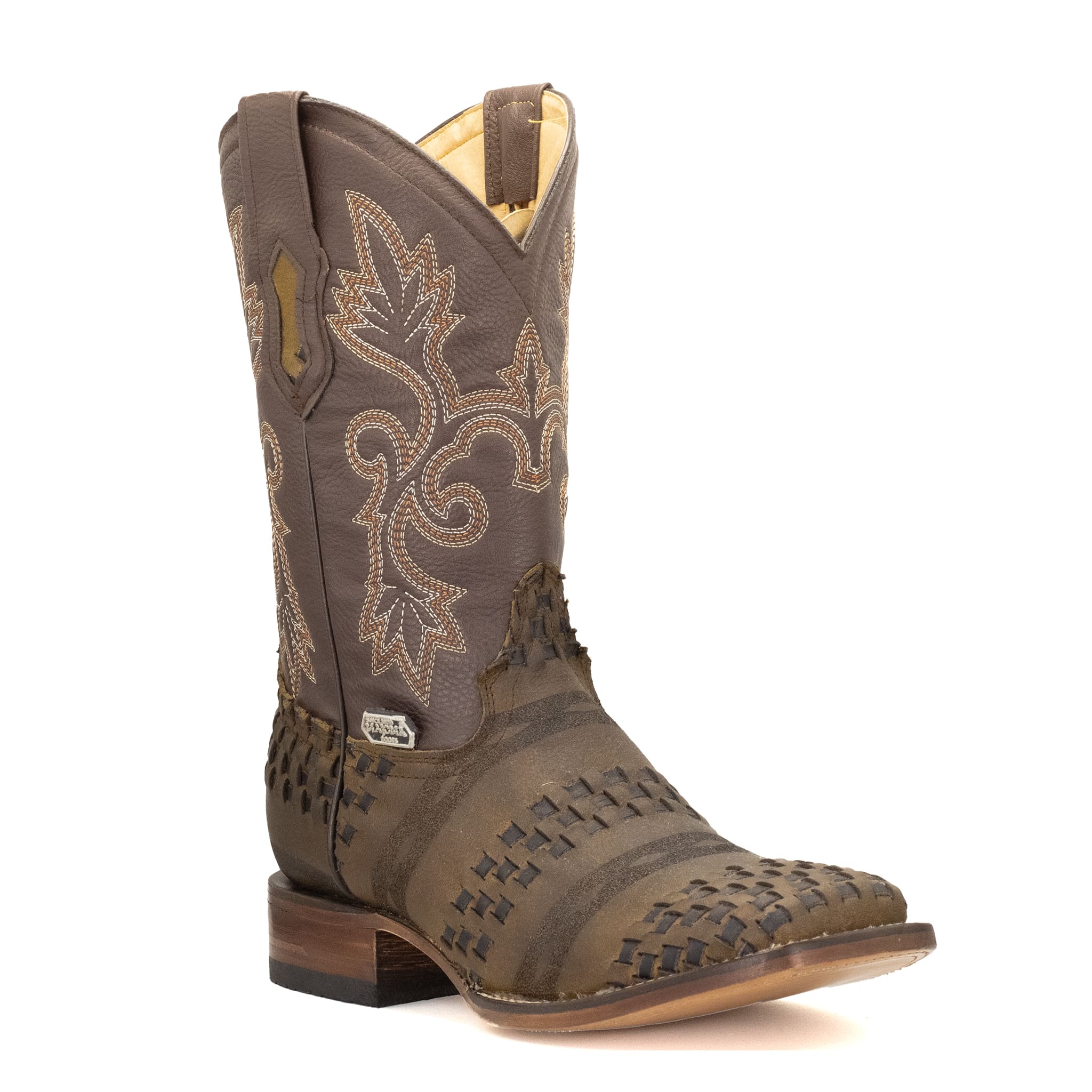 BOTA VAQUERO SM HORMA RODEO DE PETATILLO CON LAZER  CAFE