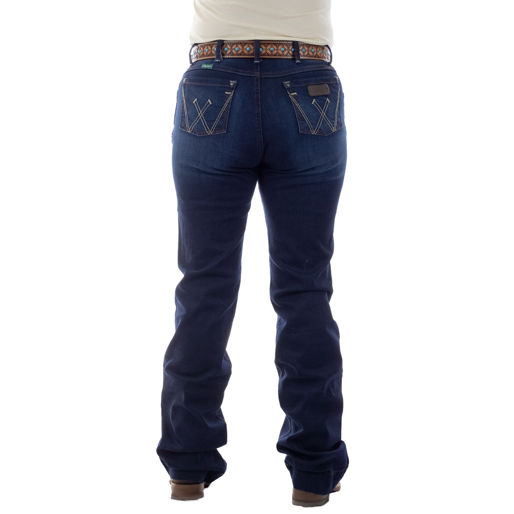 PANTALON WRANGLER DAMA CINTURA ALTA AZUL
