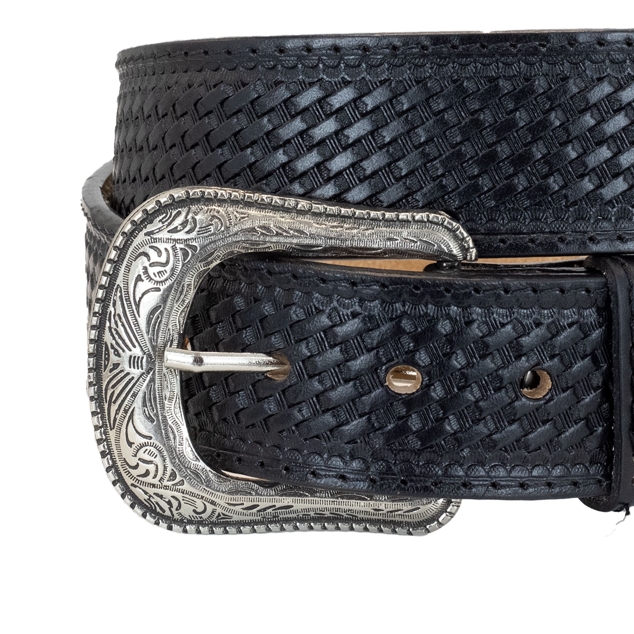 CINTO VAQUERO GRABADO PETATILLO NEGRO