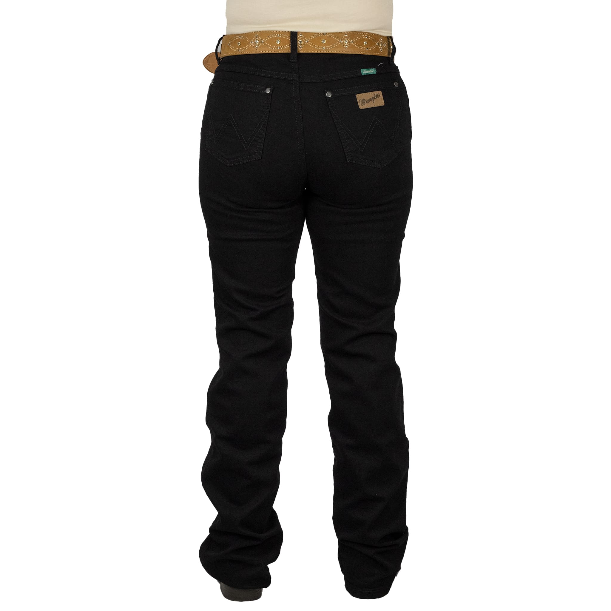 003 (46) PANTALON WRANGLER DAMA CINTURA ALTA NEGRO