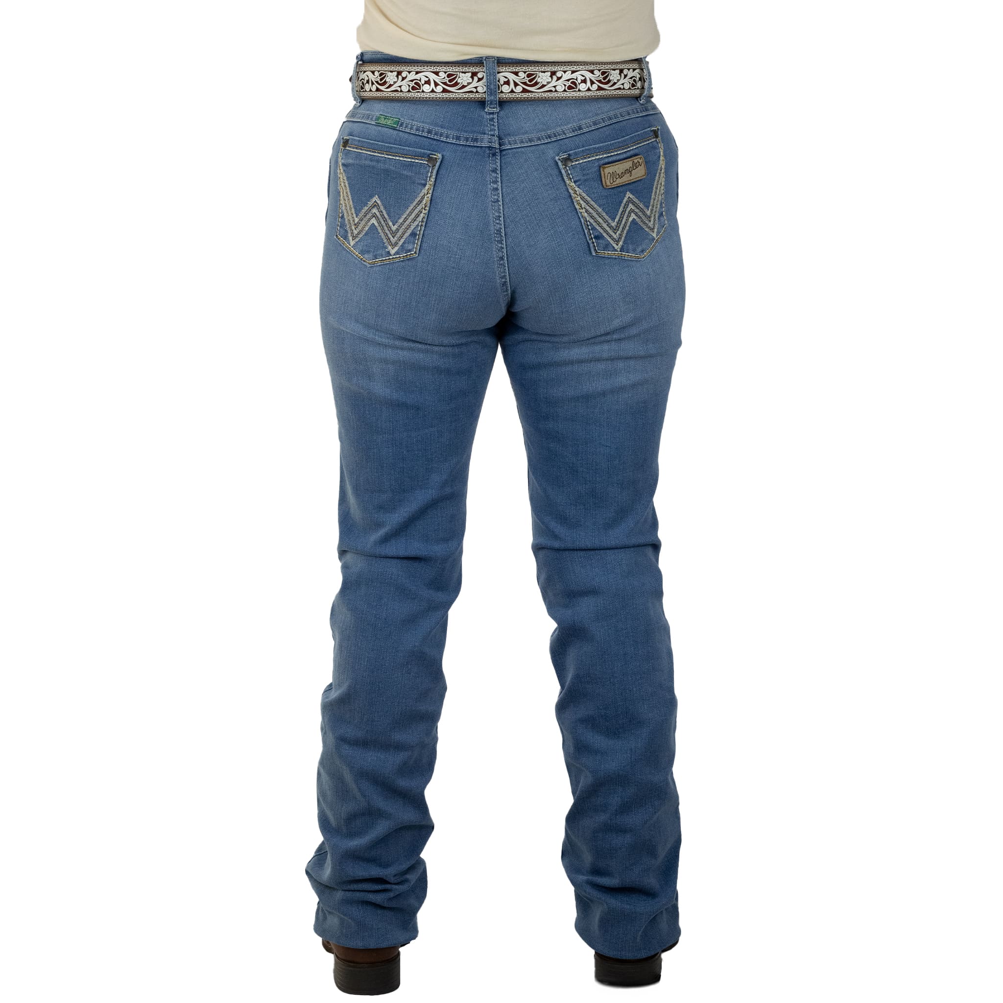 003 (47) PANTALON WRANGLER DAMA CINTURA ALTA AZUL CLARO