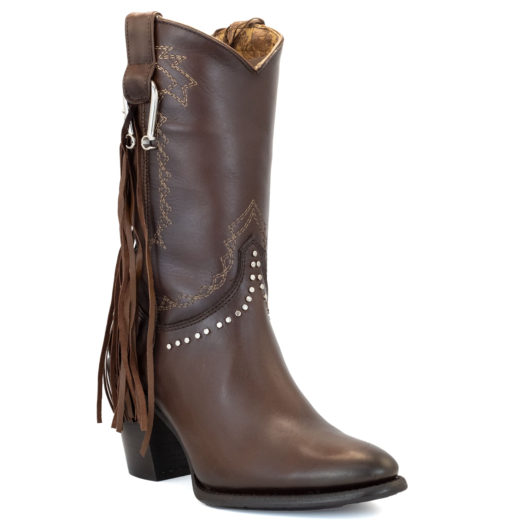 BOTIN CUADRA EN PIEL GENUINA DE RES  CAFE