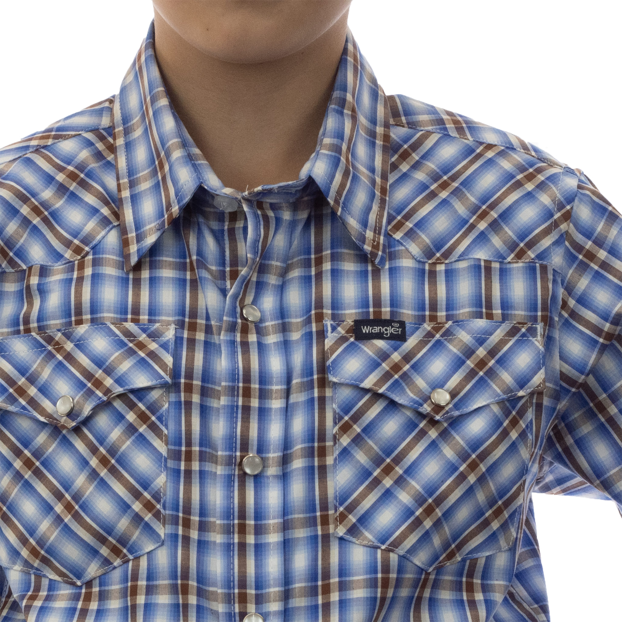 CAMISA VAQUERA NIÑO WRANGLER SLIM FIT MANGA LARGA AZUL