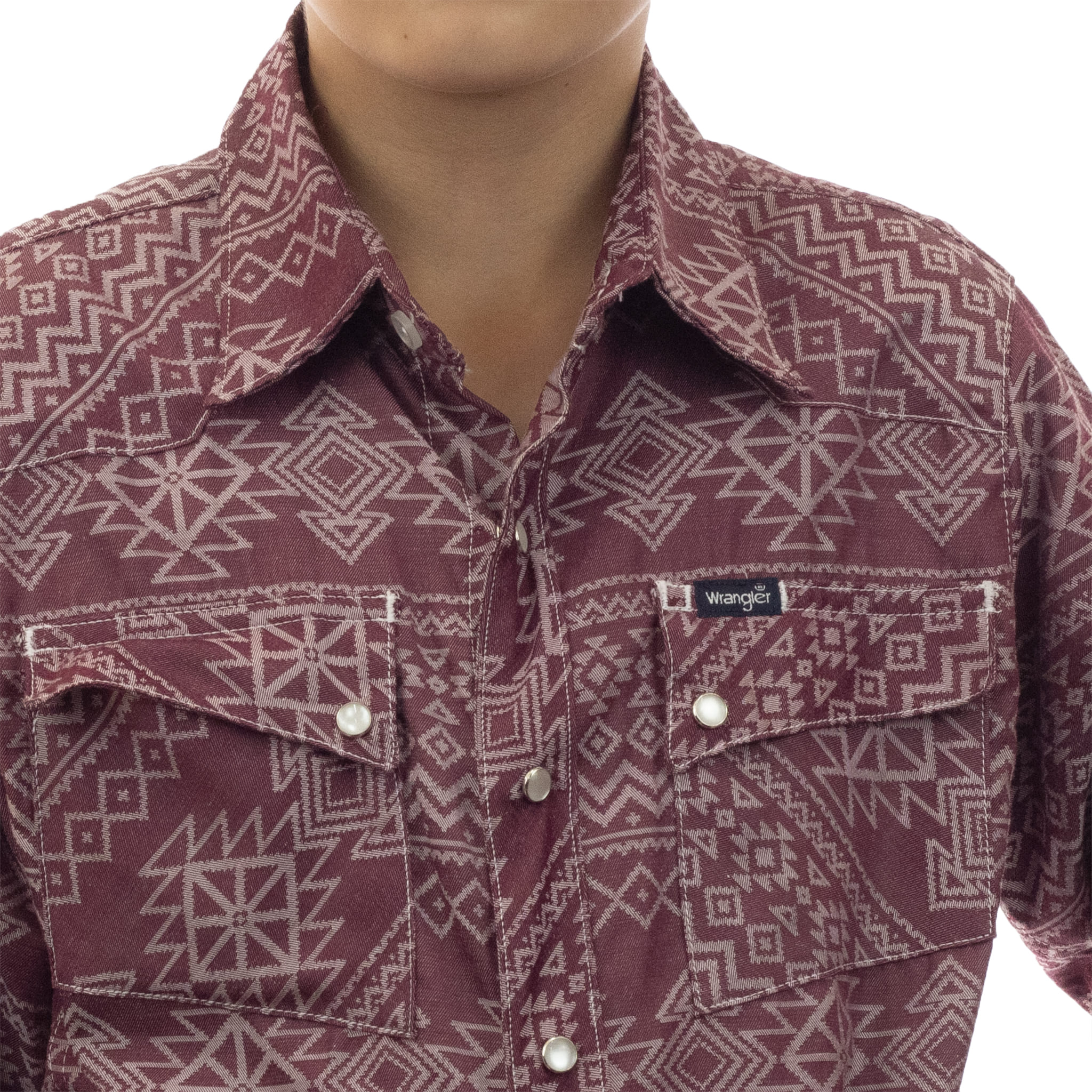 004 CAMISA VAQUERA NIÑO WRANGLER SLIM FIT MANGA LARGA ROJO