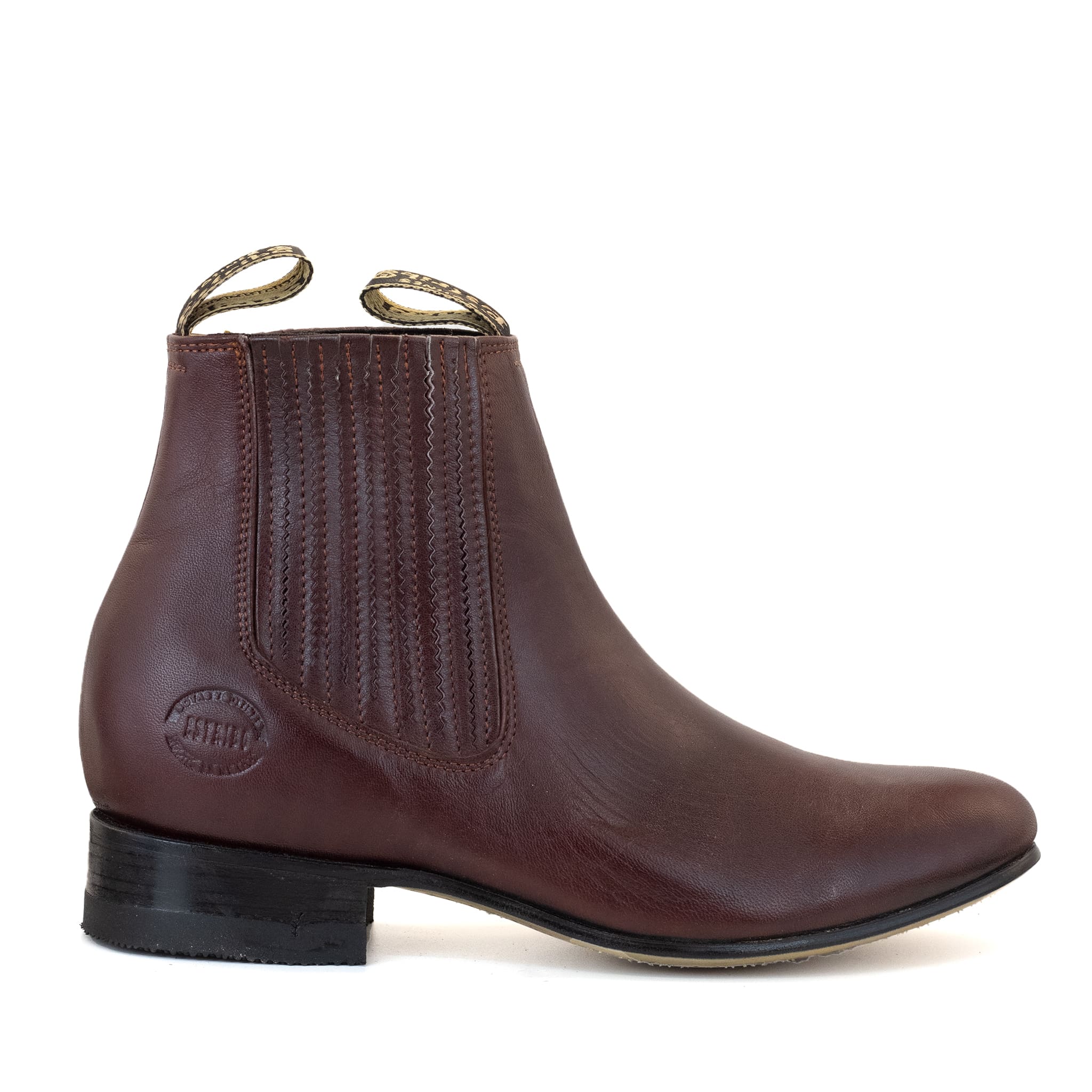 004 BOTIN ESTRIBO CHARRO SUELA DE CUERO VINO