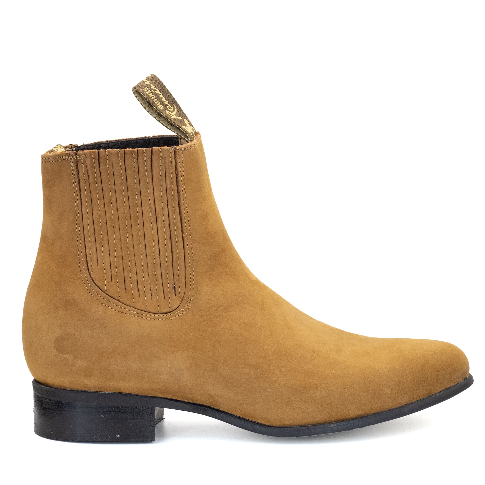 BOTIN RAMÍREZ CHARRO DE GAMUZA CON SUELA DE NEOLITE PAJA
