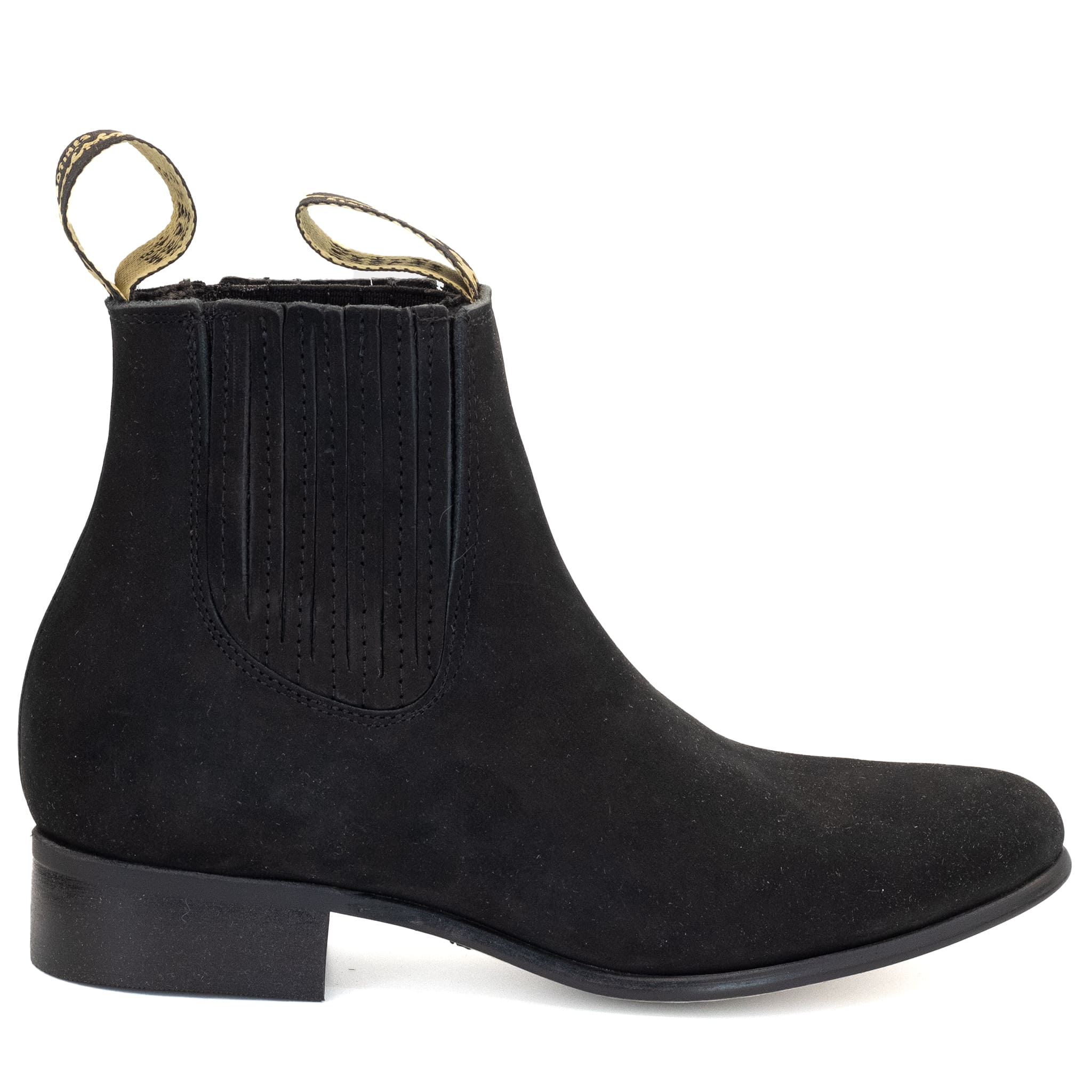 BOTIN RAMÍREZ CHARRO DE GAMUZA CON SUELA DE NEOLITE NEGRO