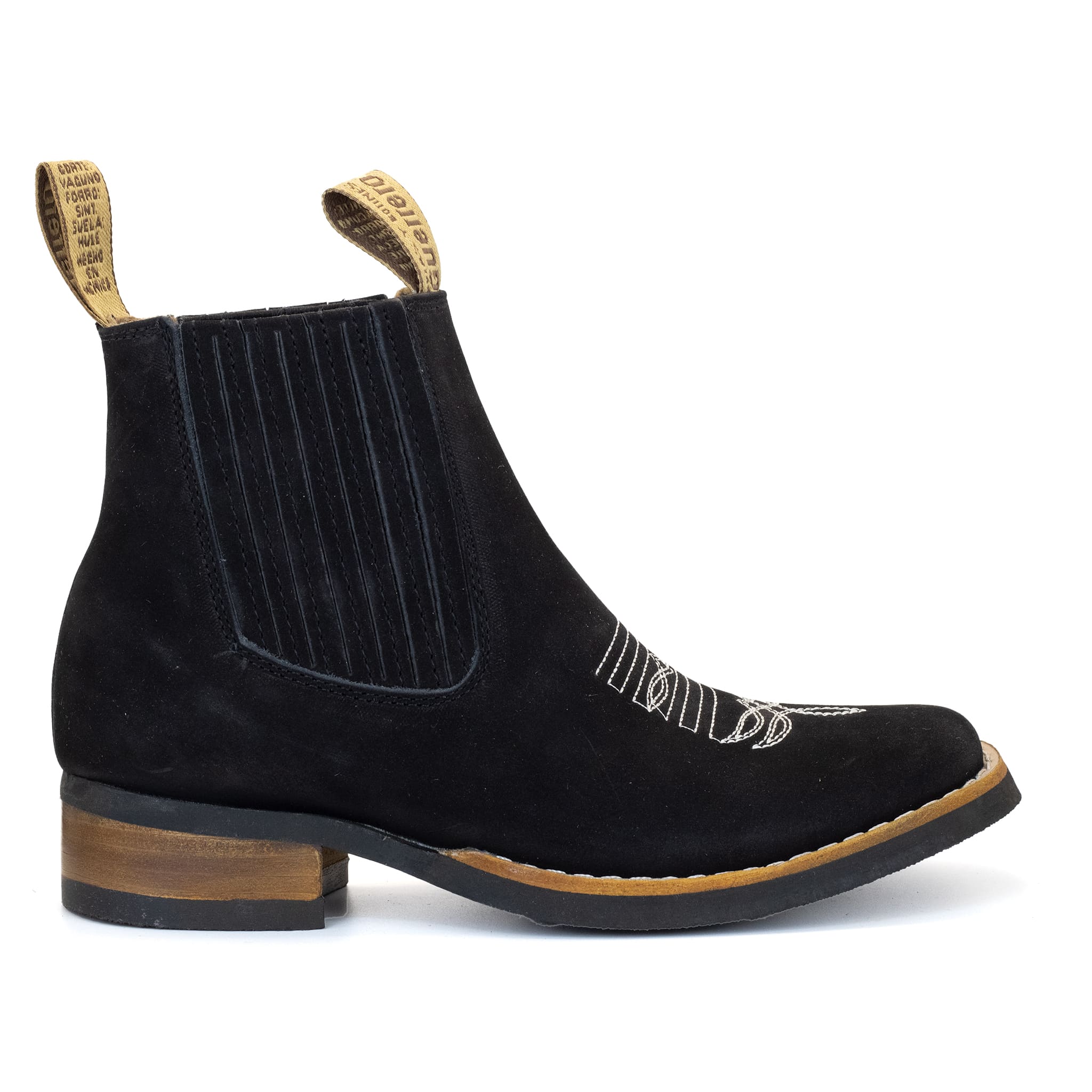 BOTIN GUERRERO CUADRADO NOBUCK NEGRO