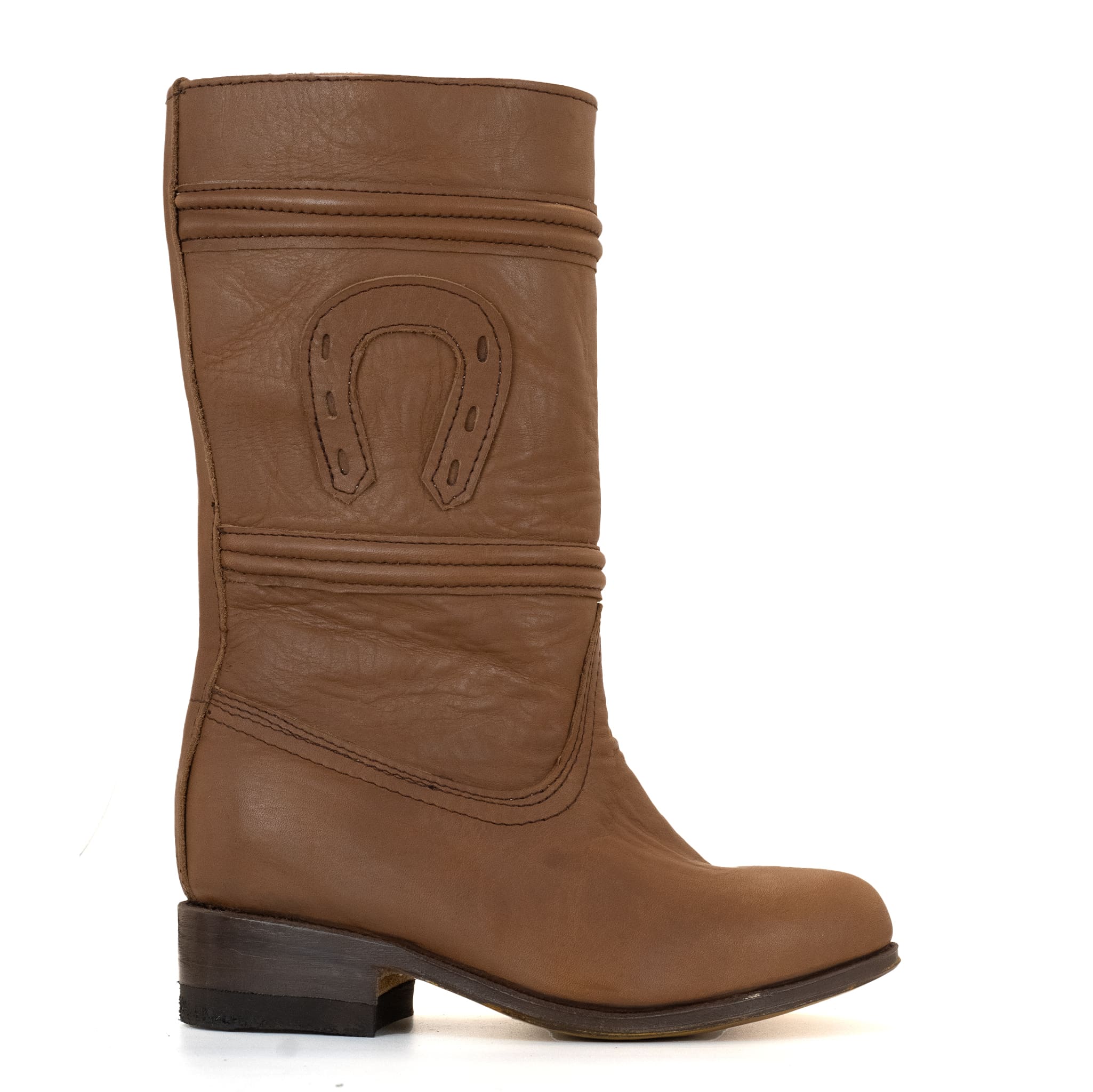 004 BOTA DE ESCARAMUZA EN COLOR CAFE CLARO