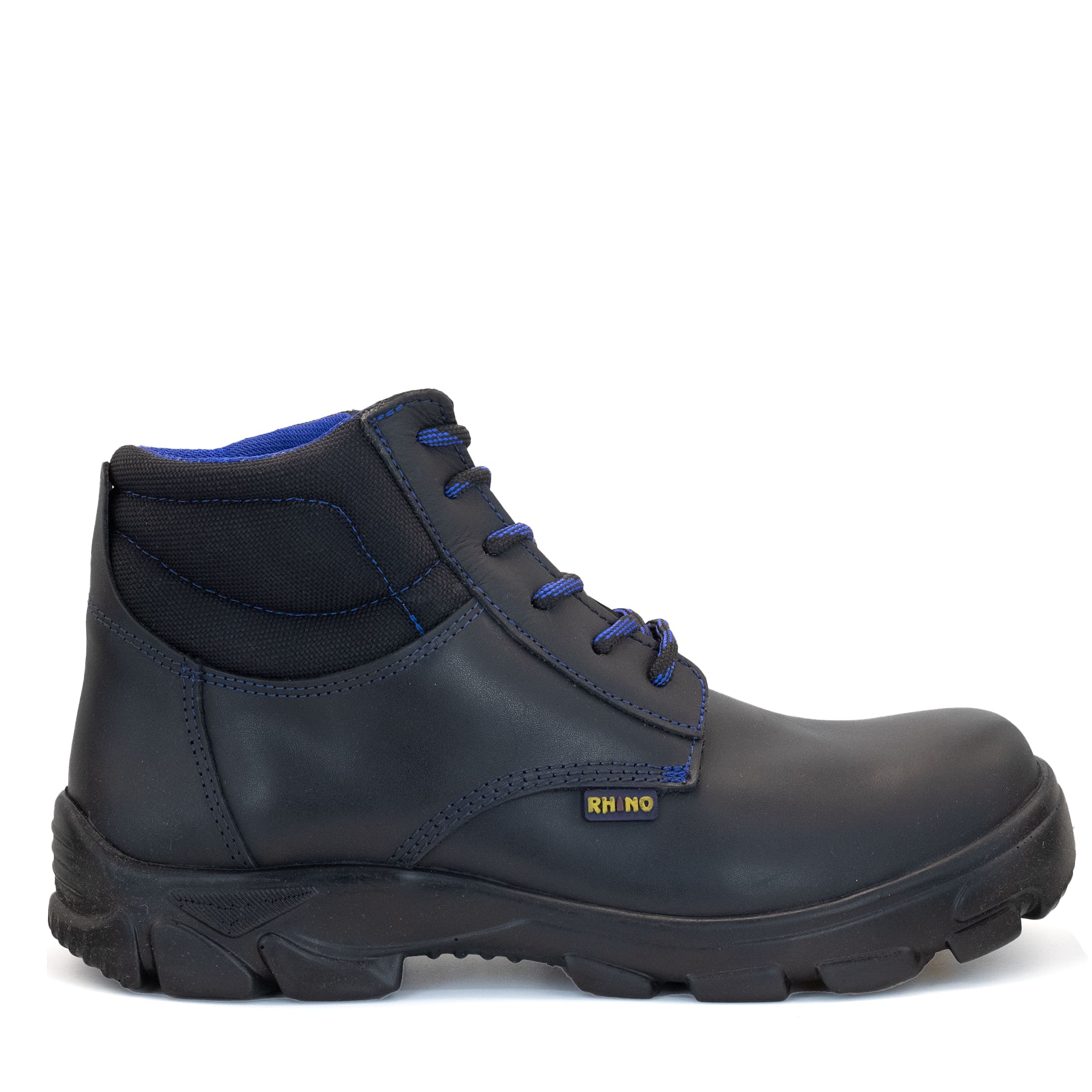 BOTA RHINO TRABAJO CON CASCO NEGRO/AZUL