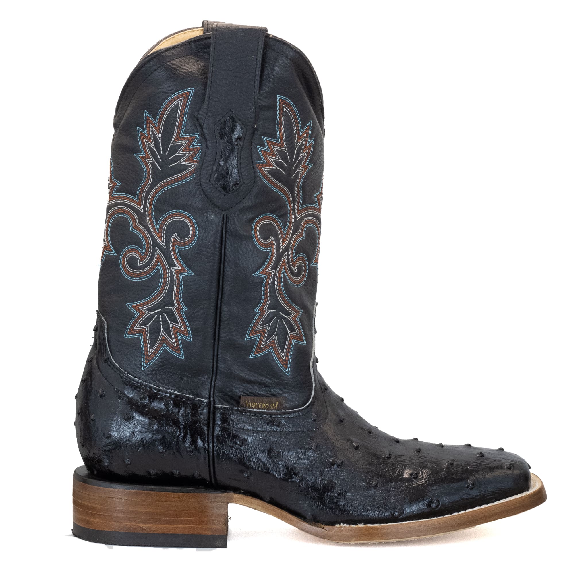 BOTA VAQUERO SM HORMA RODEO IMIT. AVESTRUZ NEGRO