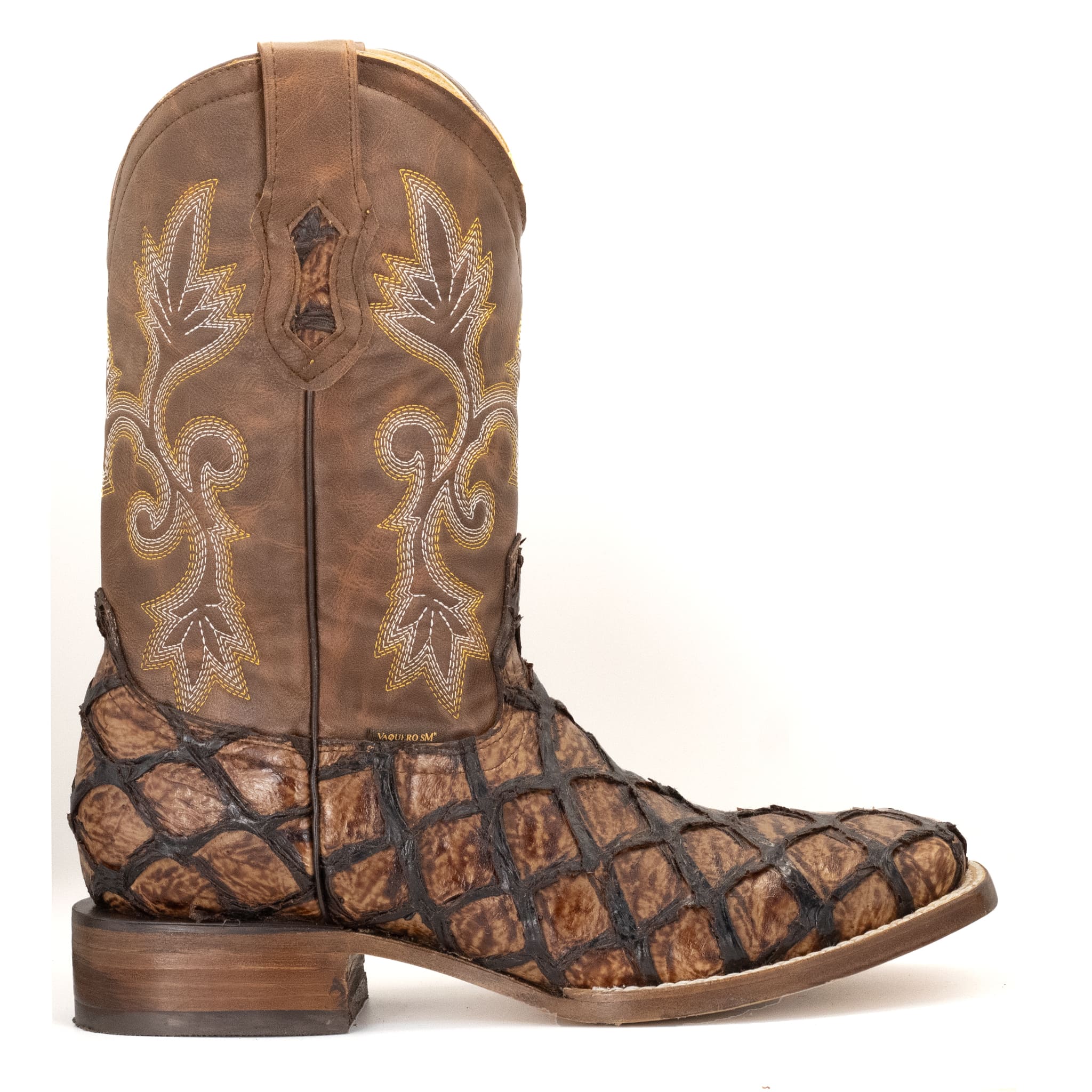 004 BOTA VAQUERO SM HORMA RODEO IMIT. PESCADO COÑAC.