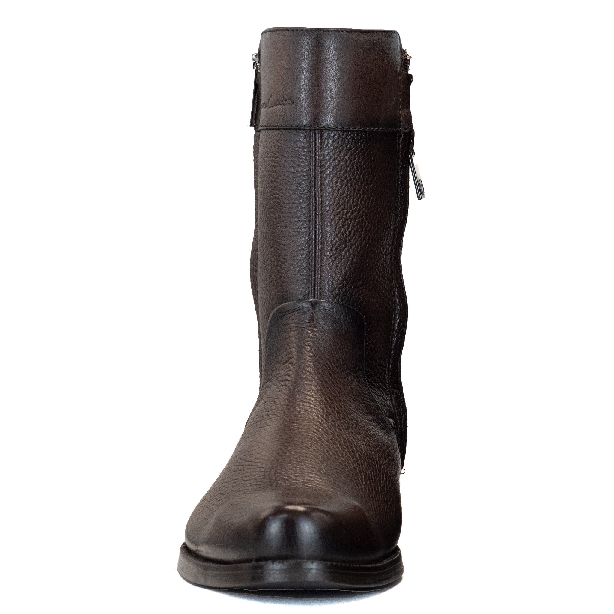 BOTIN CUADRA EN PIEL GENUINA DE VENADO CAFE CLARO