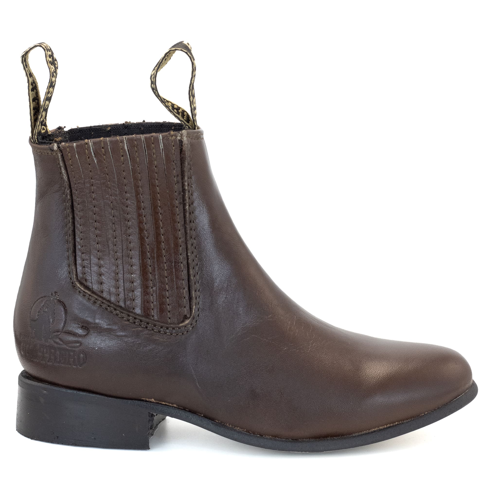 BOTIN CUATRERO CHARRO EN PIEL CAFE