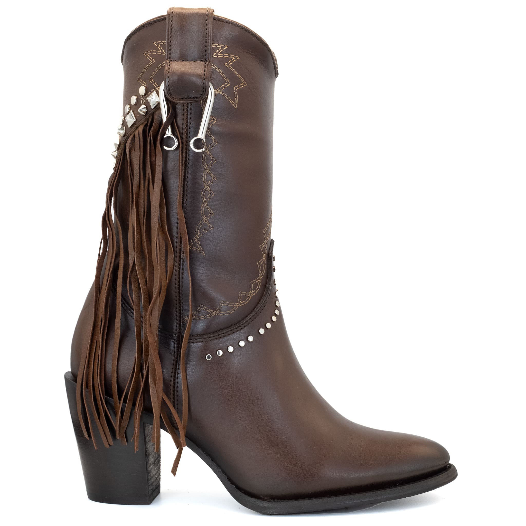 BOTIN CUADRA EN PIEL GENUINA DE RES  CAFE