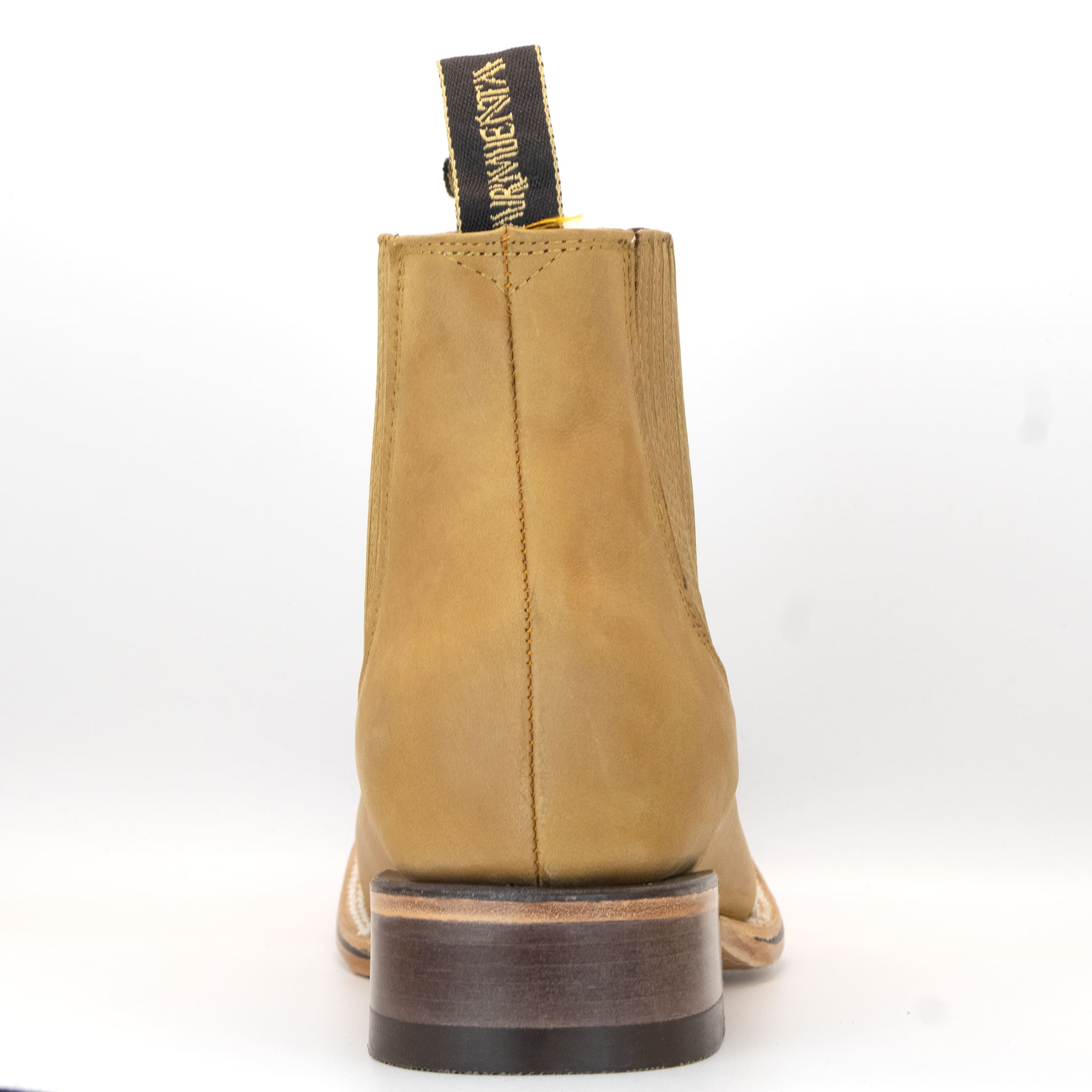 BOTIN ARMENTA CUADRADO CON SUELA DE CUERO CRAZY MIEL