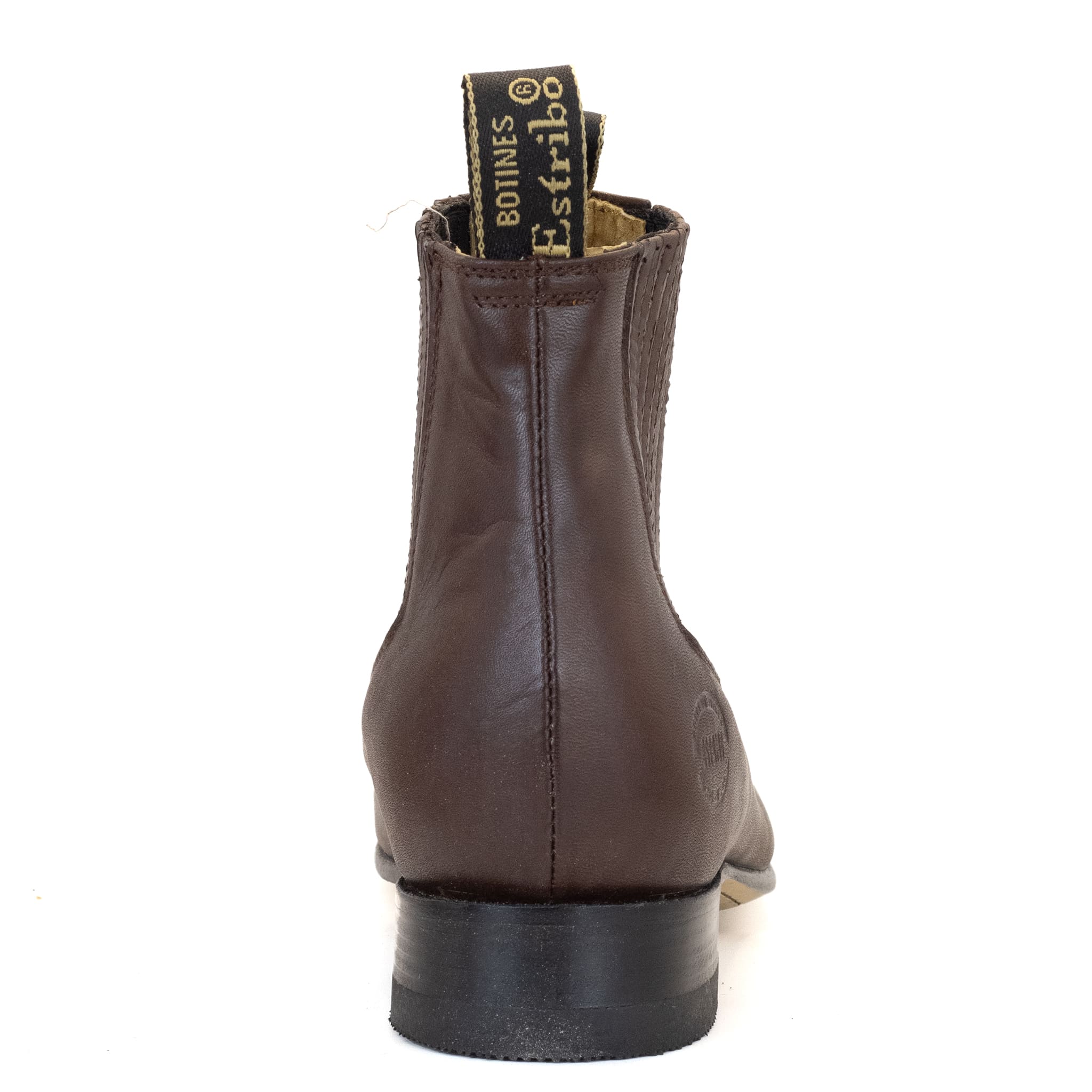 BOTIN ESTRIBO CHARRO SUELA DE CUERO CAFE
