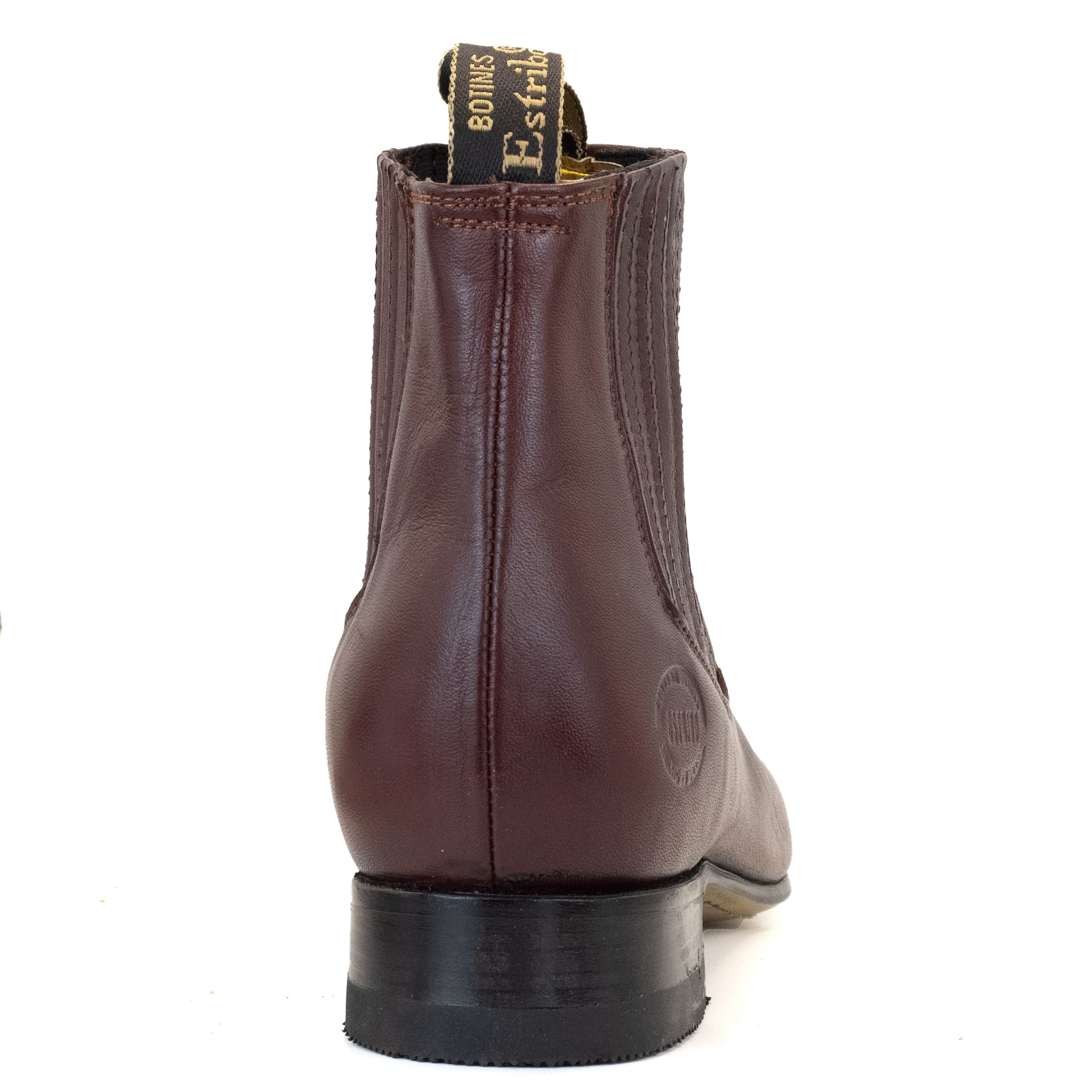 005 BOTIN ESTRIBO CHARRO SUELA DE CUERO VINO