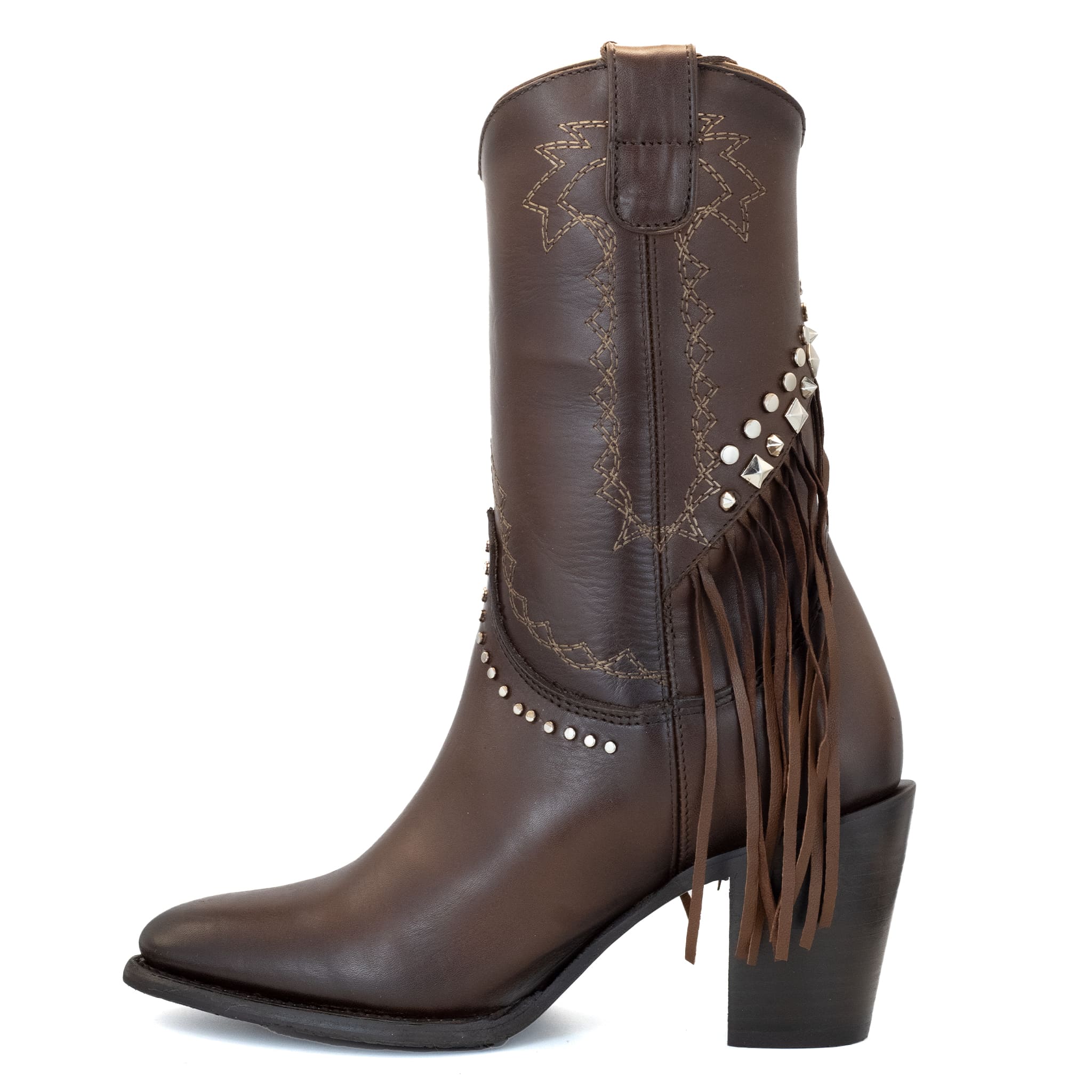 BOTIN CUADRA EN PIEL GENUINA DE RES  CAFE