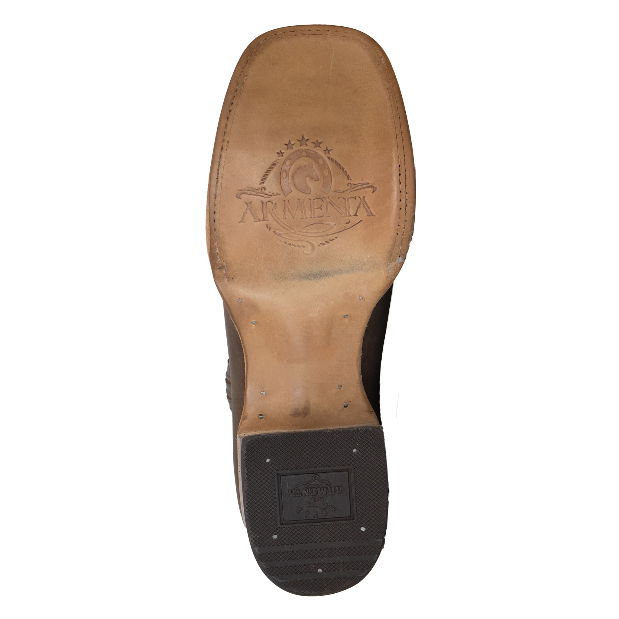 006 BOTIN ARMENTA CUADRADO CON SUELA DE CUERO CRAZY CAFE