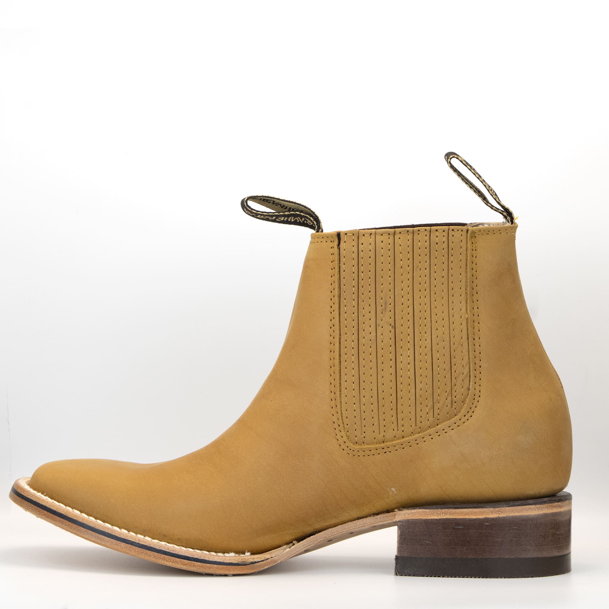 BOTIN ARMENTA CUADRADO CON SUELA DE CUERO CRAZY MIEL